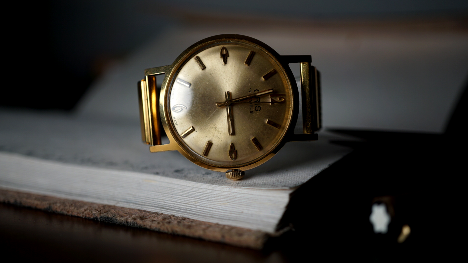 oris goldplated  Vintage Champagne Dial – Relógio Mecânico 17 Jewels