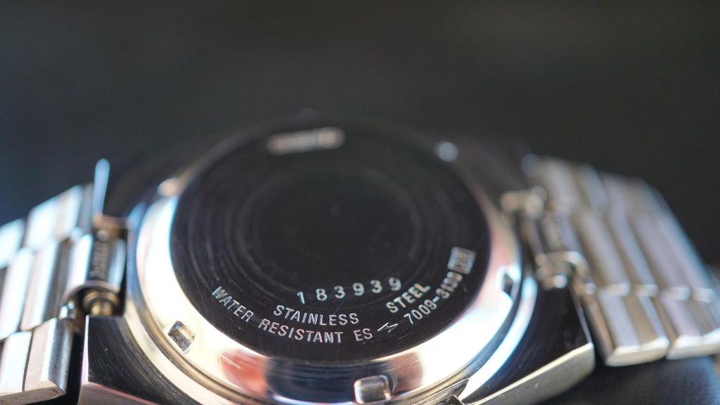 Seiko 5 Automatic black phantom  – Rare Textured Dial – 1980s Vintage Classic Fama Elegance