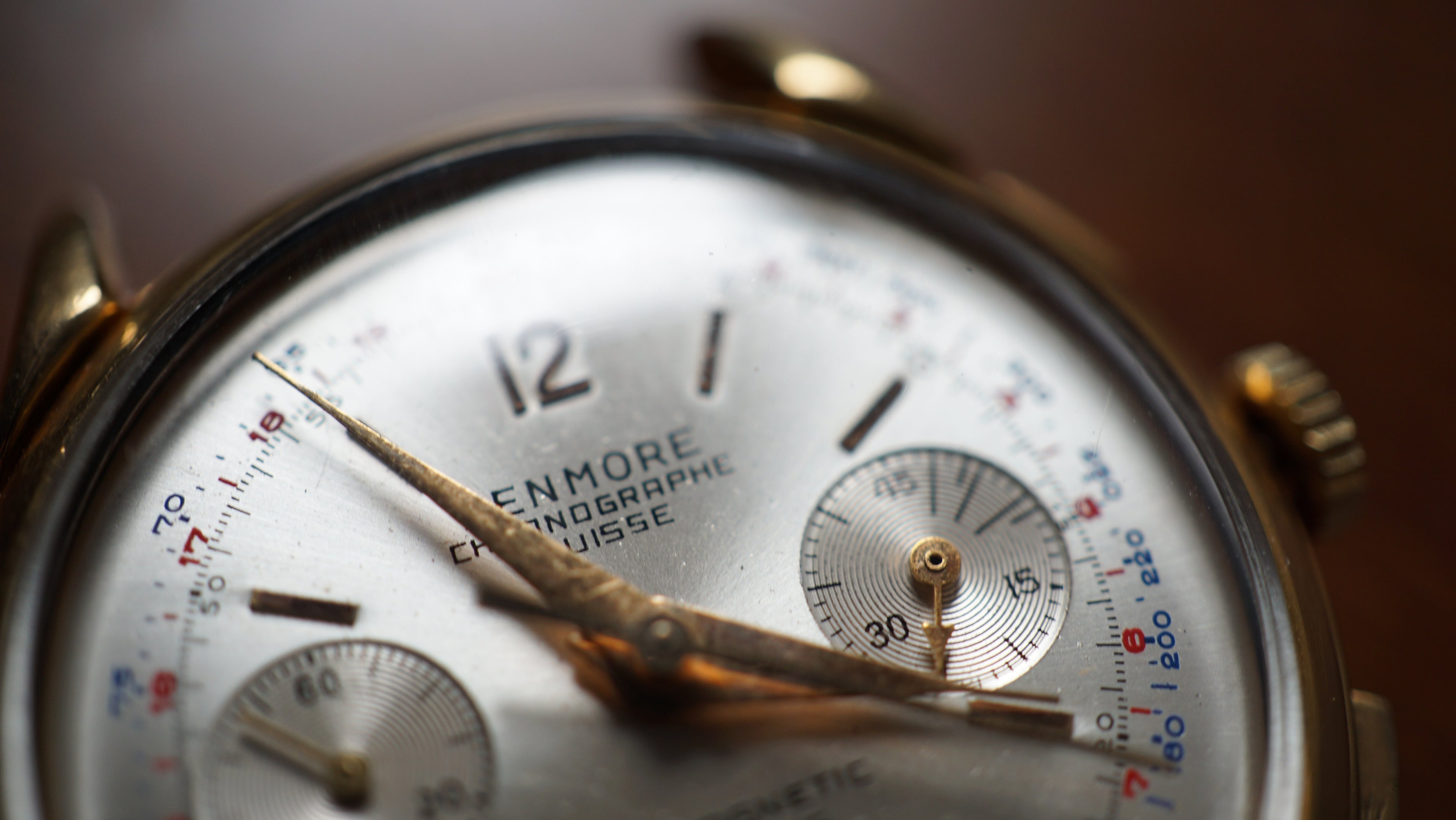 Chronograph swiss Incabloc telemeter Pilot 50s Benmore