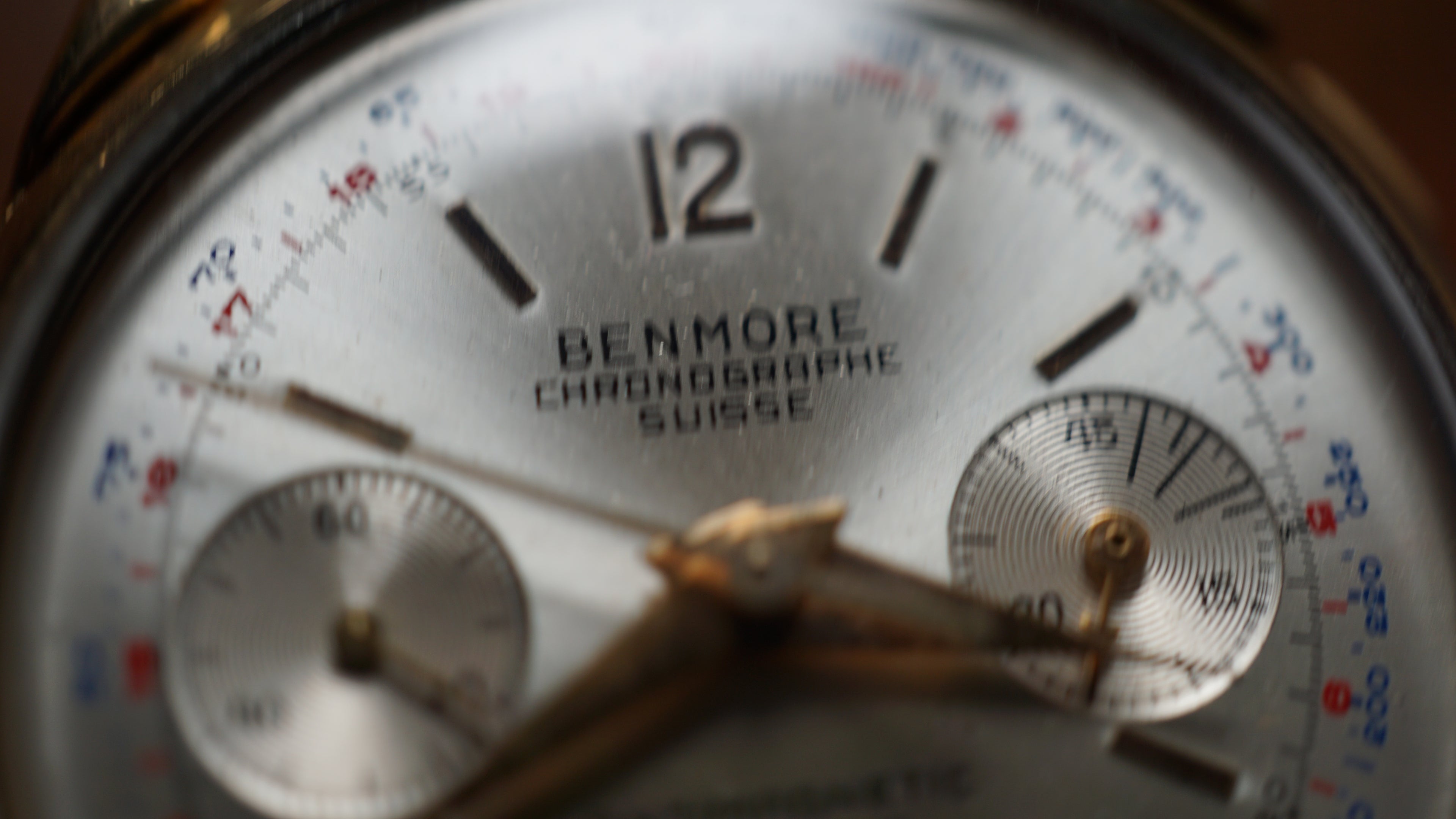 Chronograph swiss Incabloc telemeter Pilot 50s Benmore