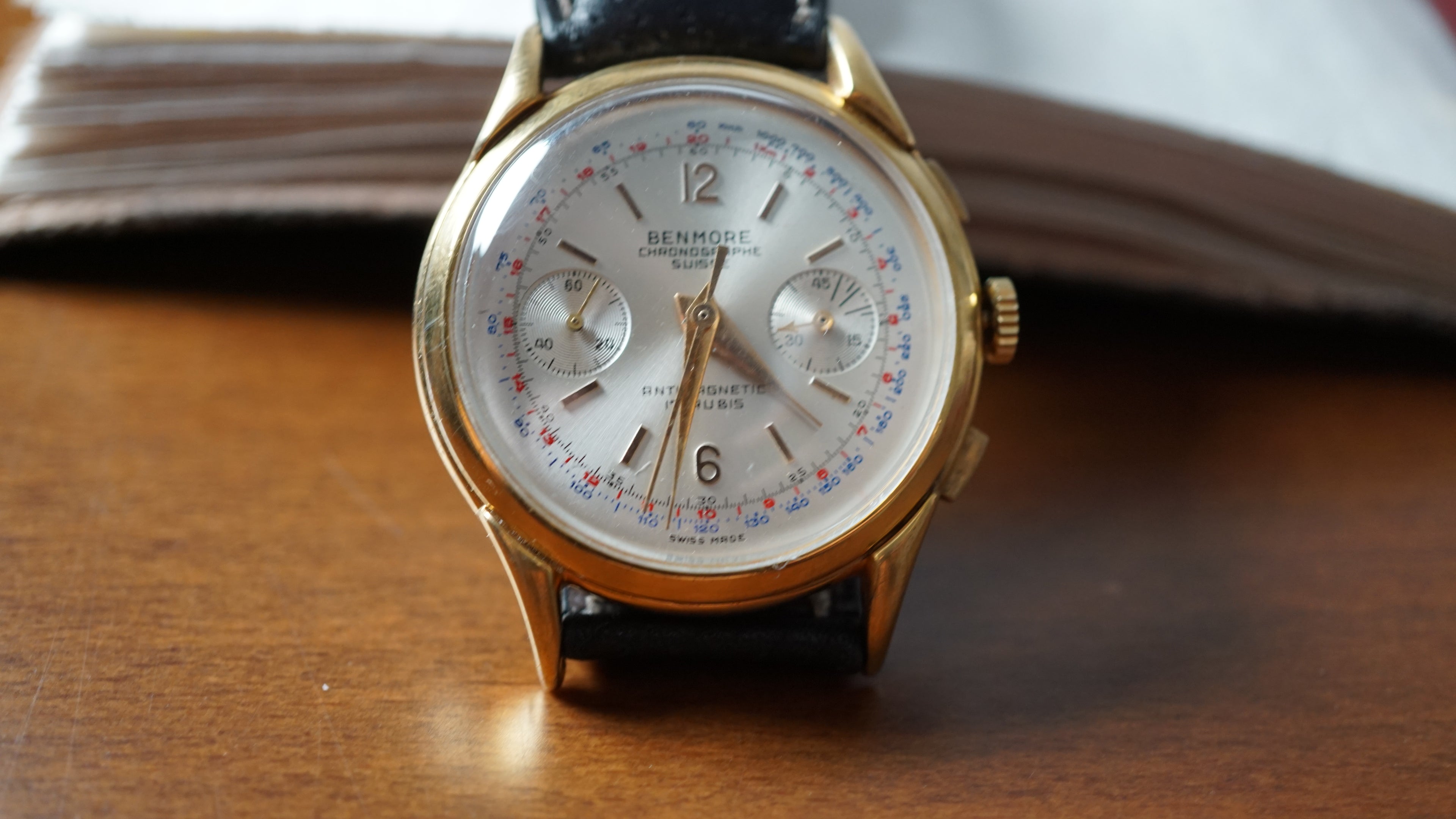 Chronograph swiss Incabloc telemeter Pilot 50s Benmore