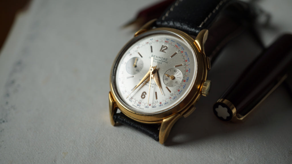 Chronograph swiss Incabloc telemeter Pilot 50s Benmore