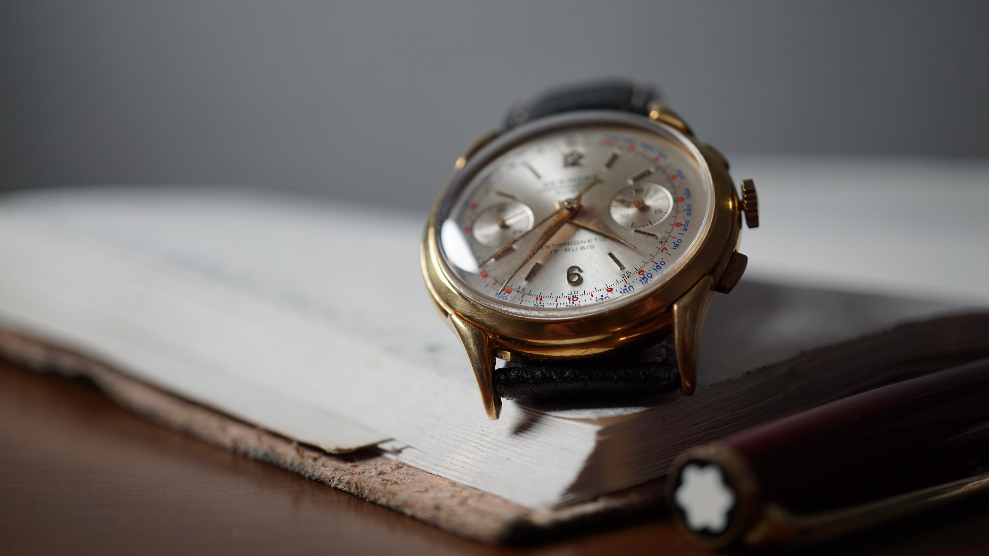 Chronograph swiss Incabloc telemeter Pilot 50s Benmore