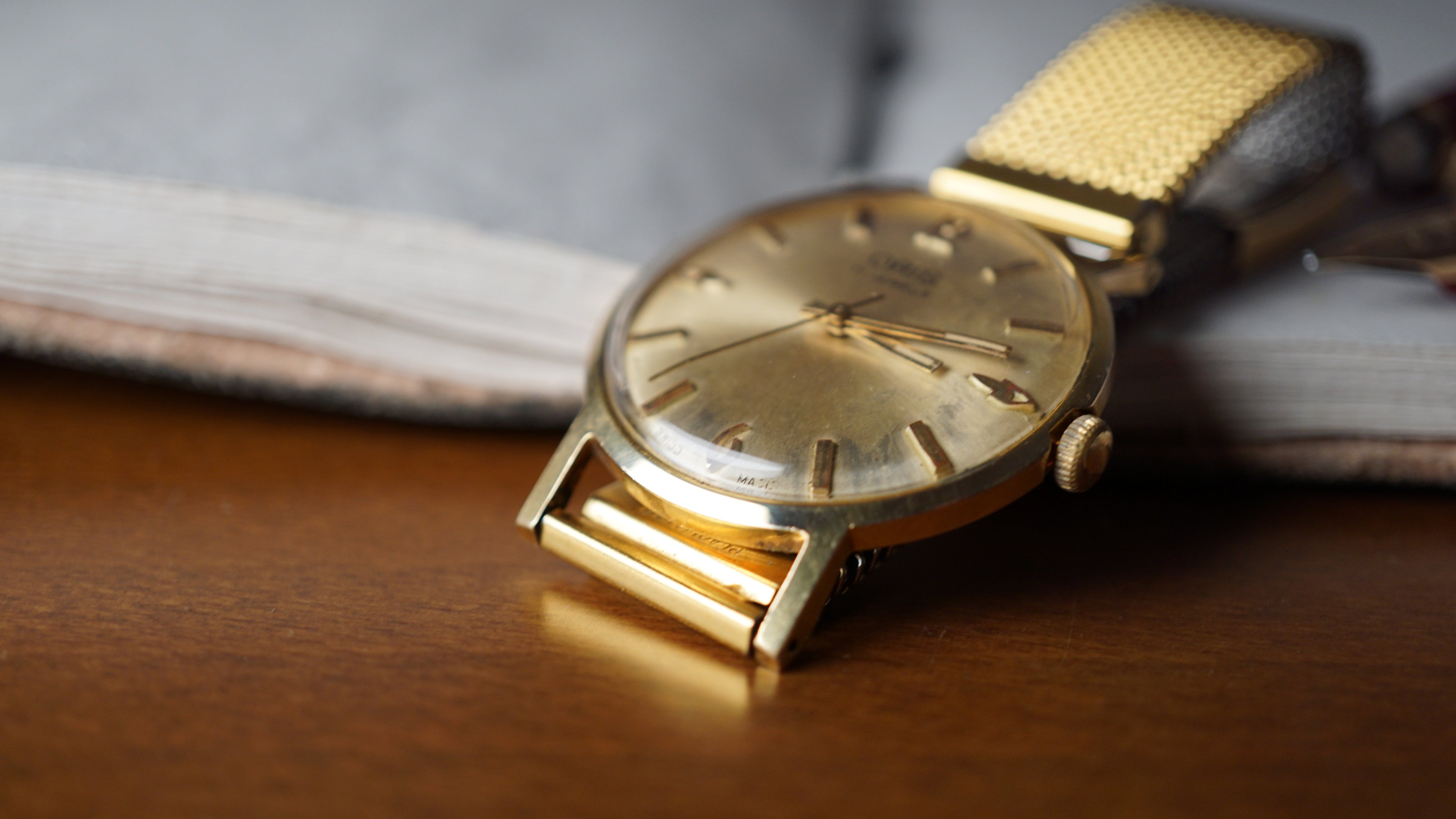 oris goldplated  Vintage Champagne Dial – Relógio Mecânico 17 Jewels