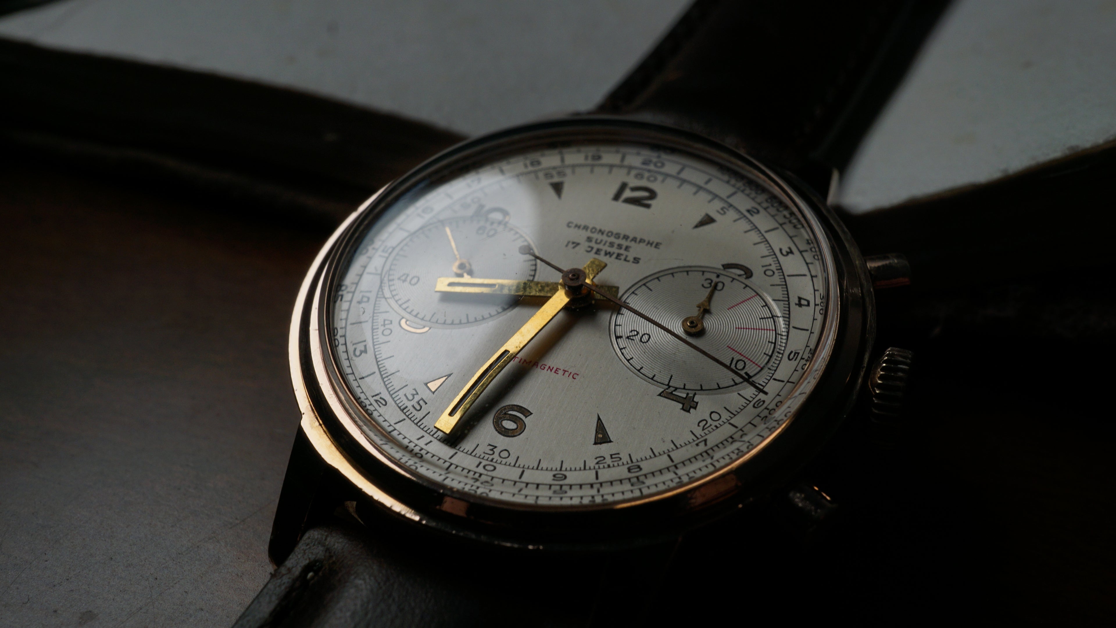 Chronograph swiss Incabloc telemeter Pilot 50s