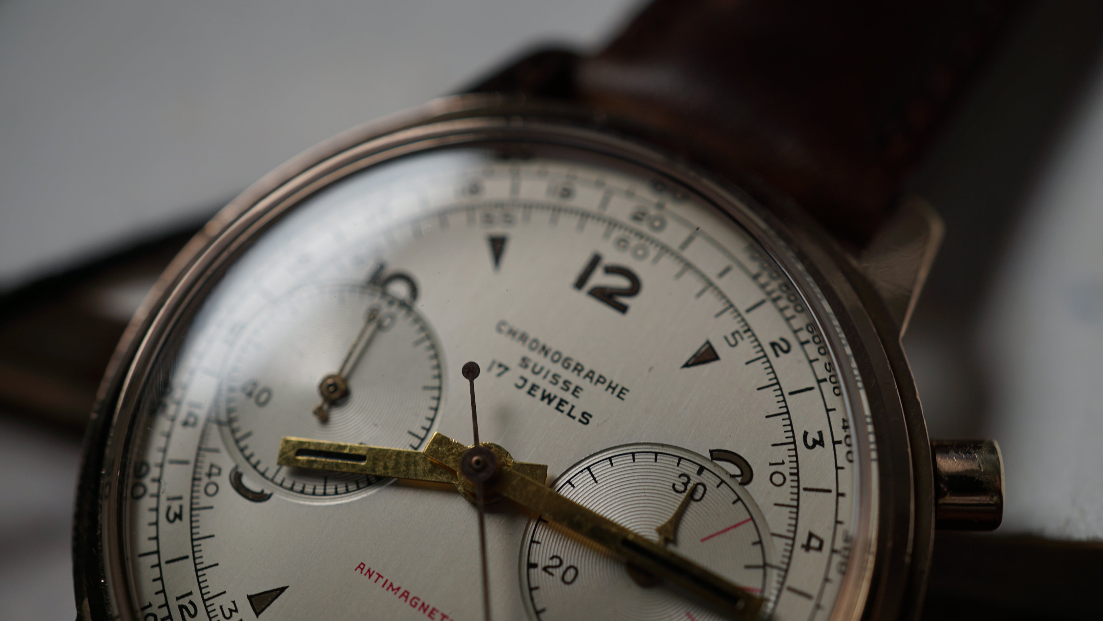 Chronograph swiss Incabloc telemeter Pilot 50s