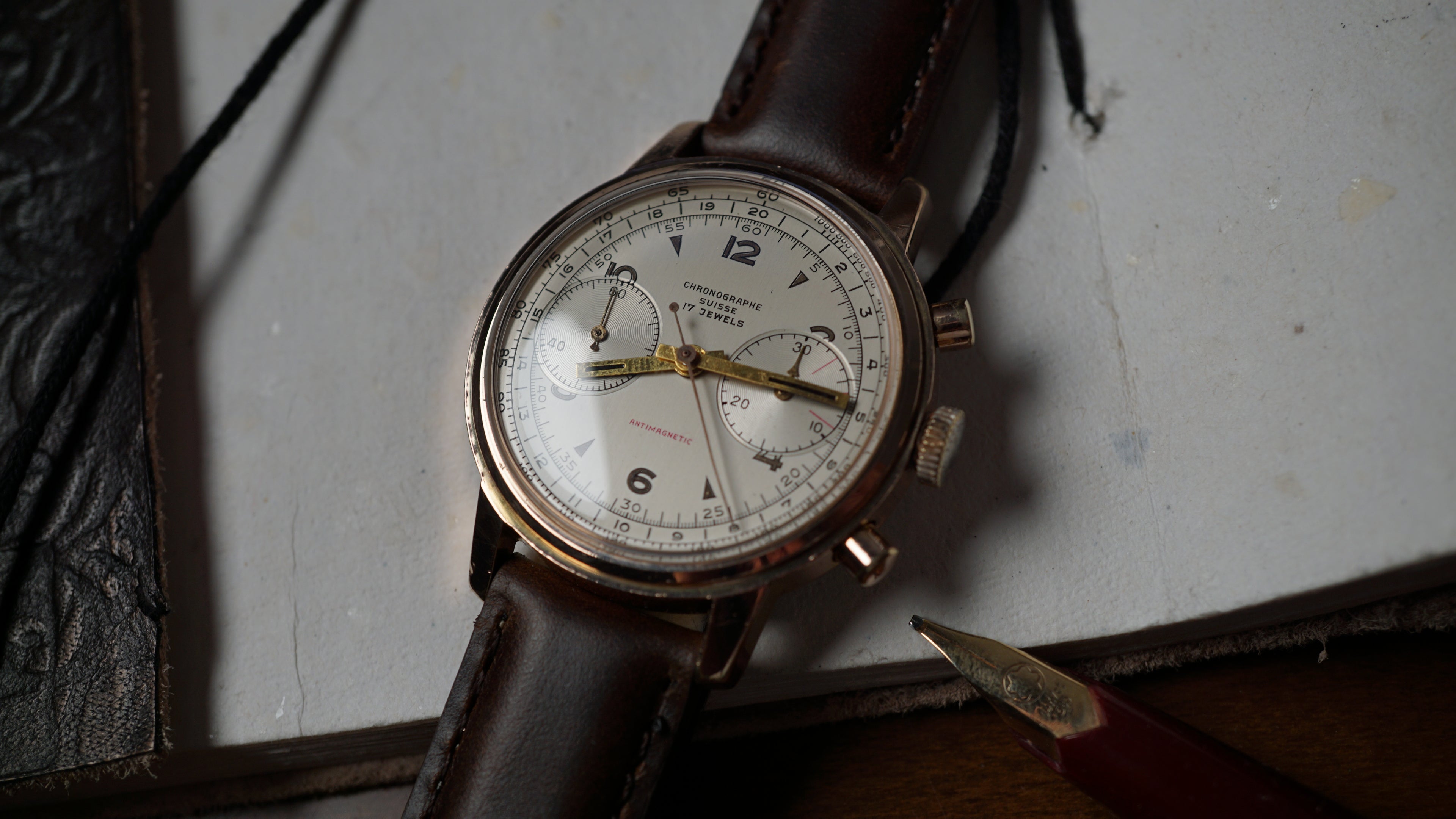 Chronograph swiss Incabloc telemeter Pilot 50s