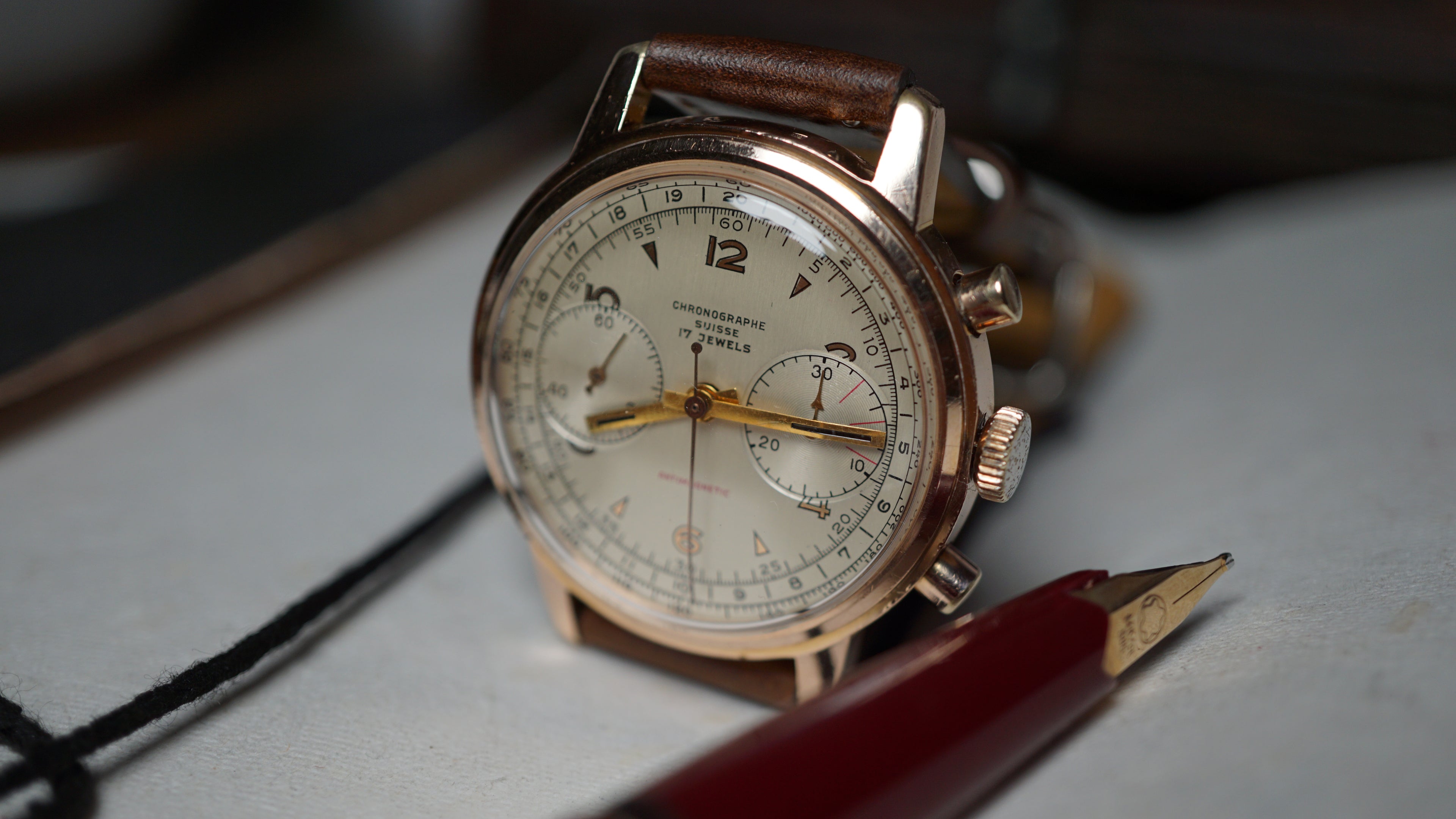 Chronograph swiss Incabloc telemeter Pilot 50s