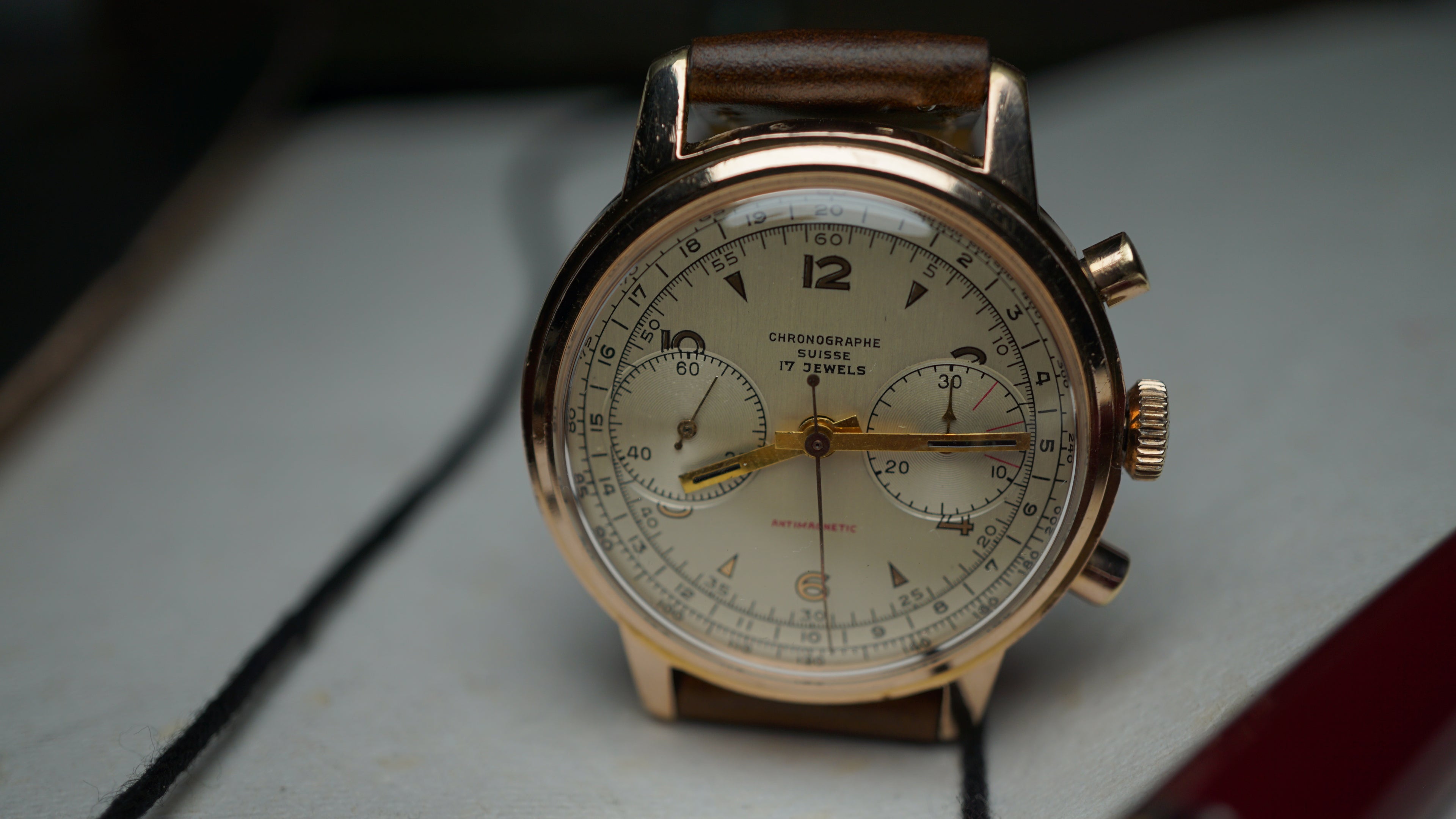 Chronograph swiss Incabloc telemeter Pilot 50s