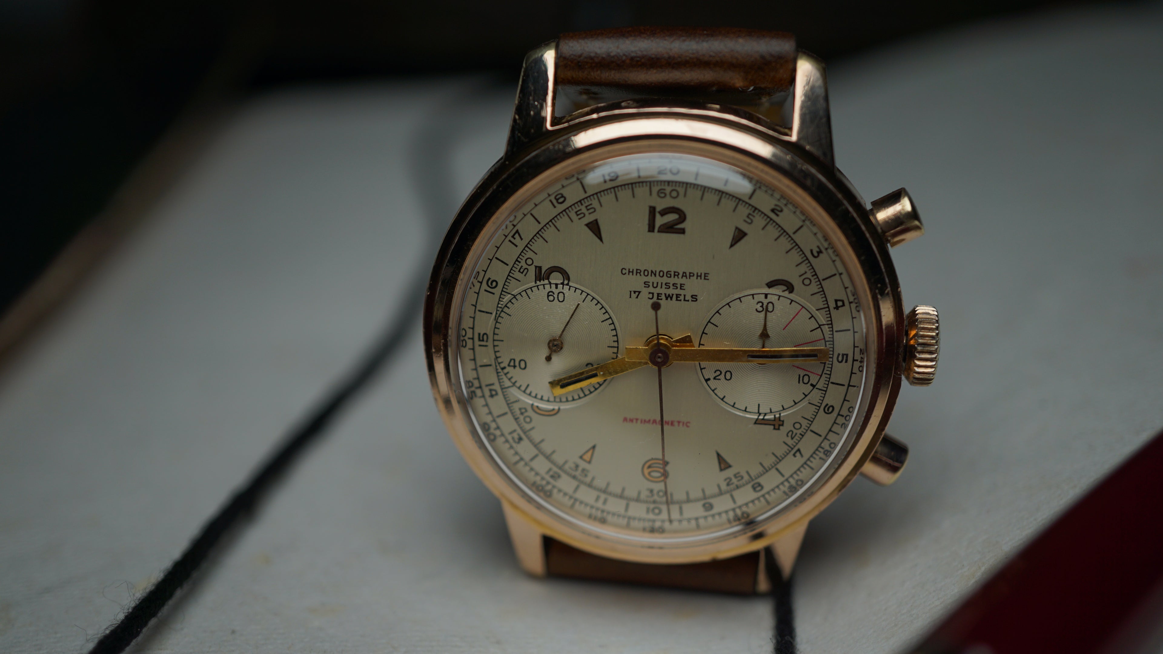 Chronograph swiss Incabloc telemeter Pilot 50s