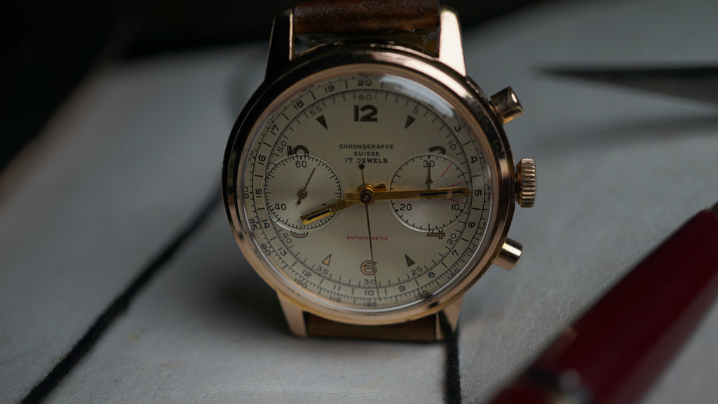 Chronograph swiss Incabloc telemeter Pilot 50s