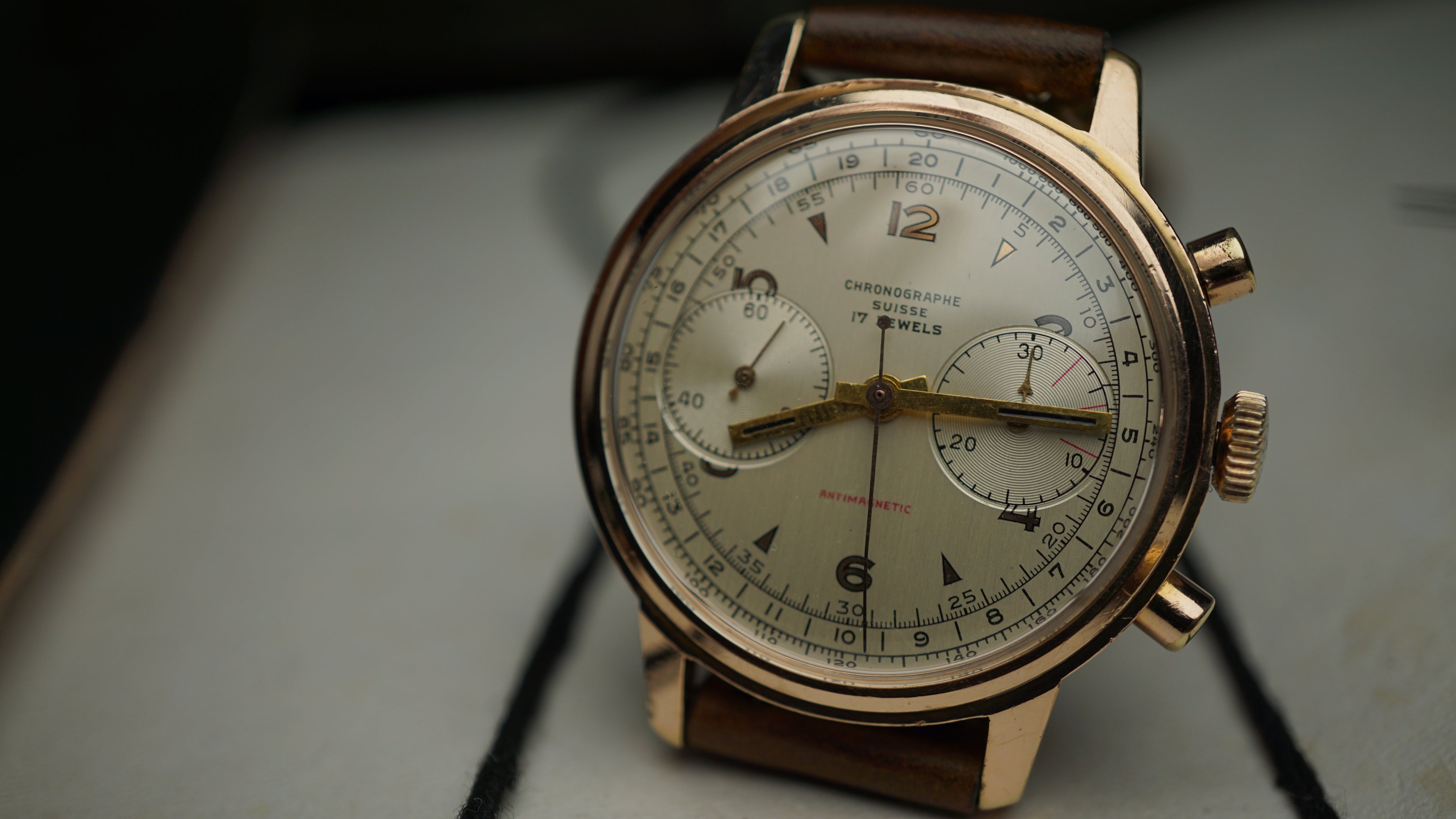 Chronograph swiss Incabloc telemeter Pilot 50s
