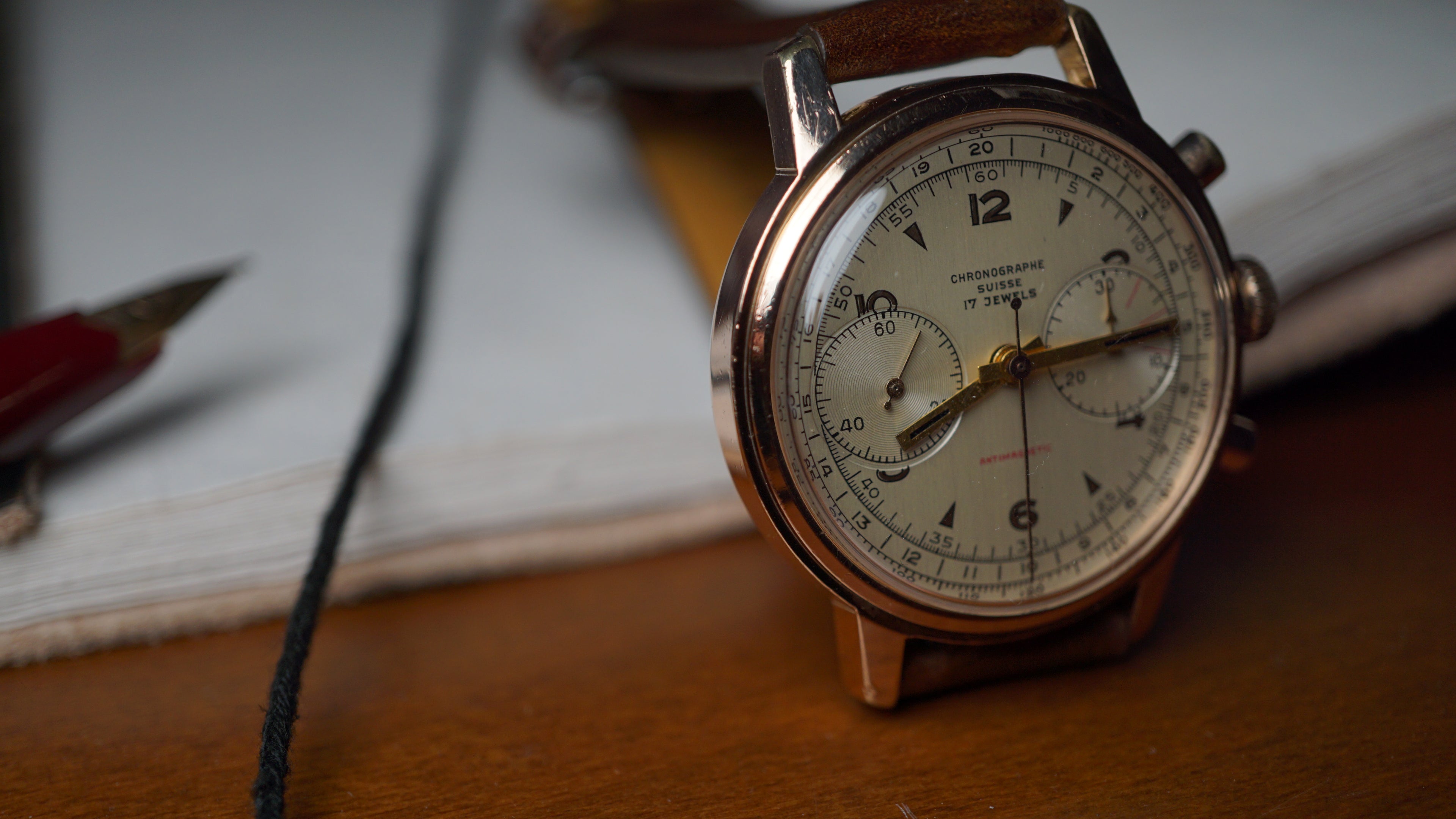 Chronograph swiss Incabloc telemeter Pilot 50s