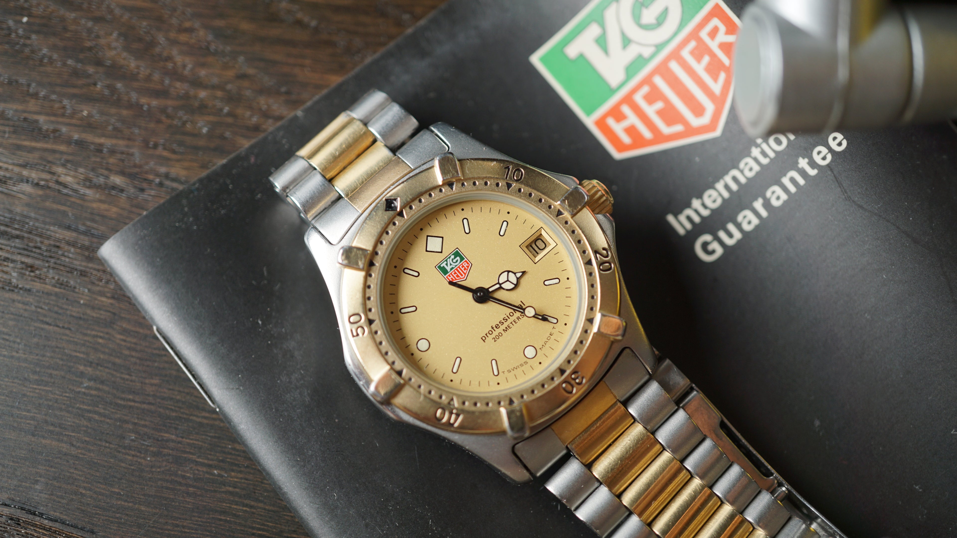 Tag heuer 200 quartz full set diver dual tone gold