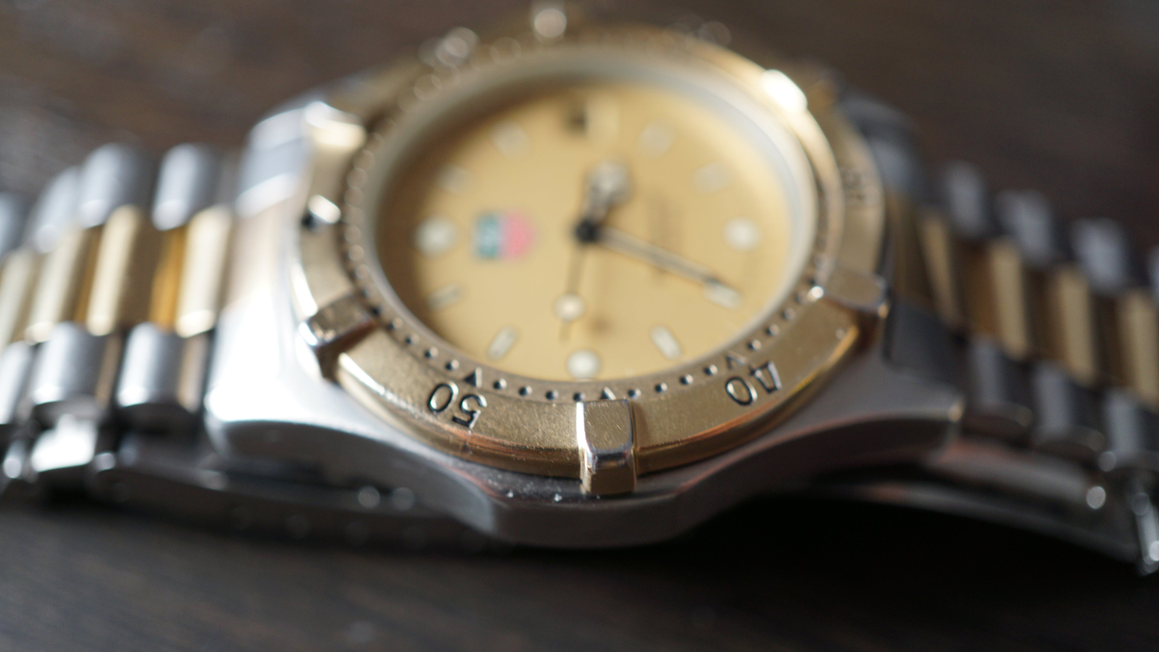 Tag heuer 200 quartz full set diver dual tone gold