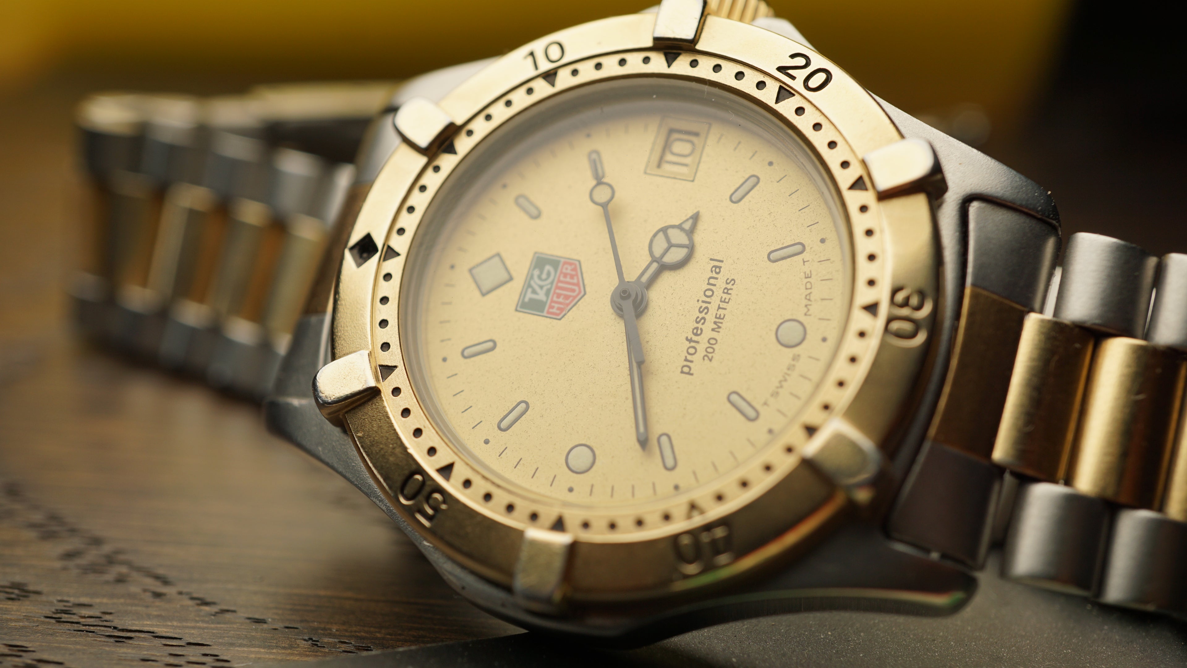 Tag heuer 200 quartz full set diver dual tone gold