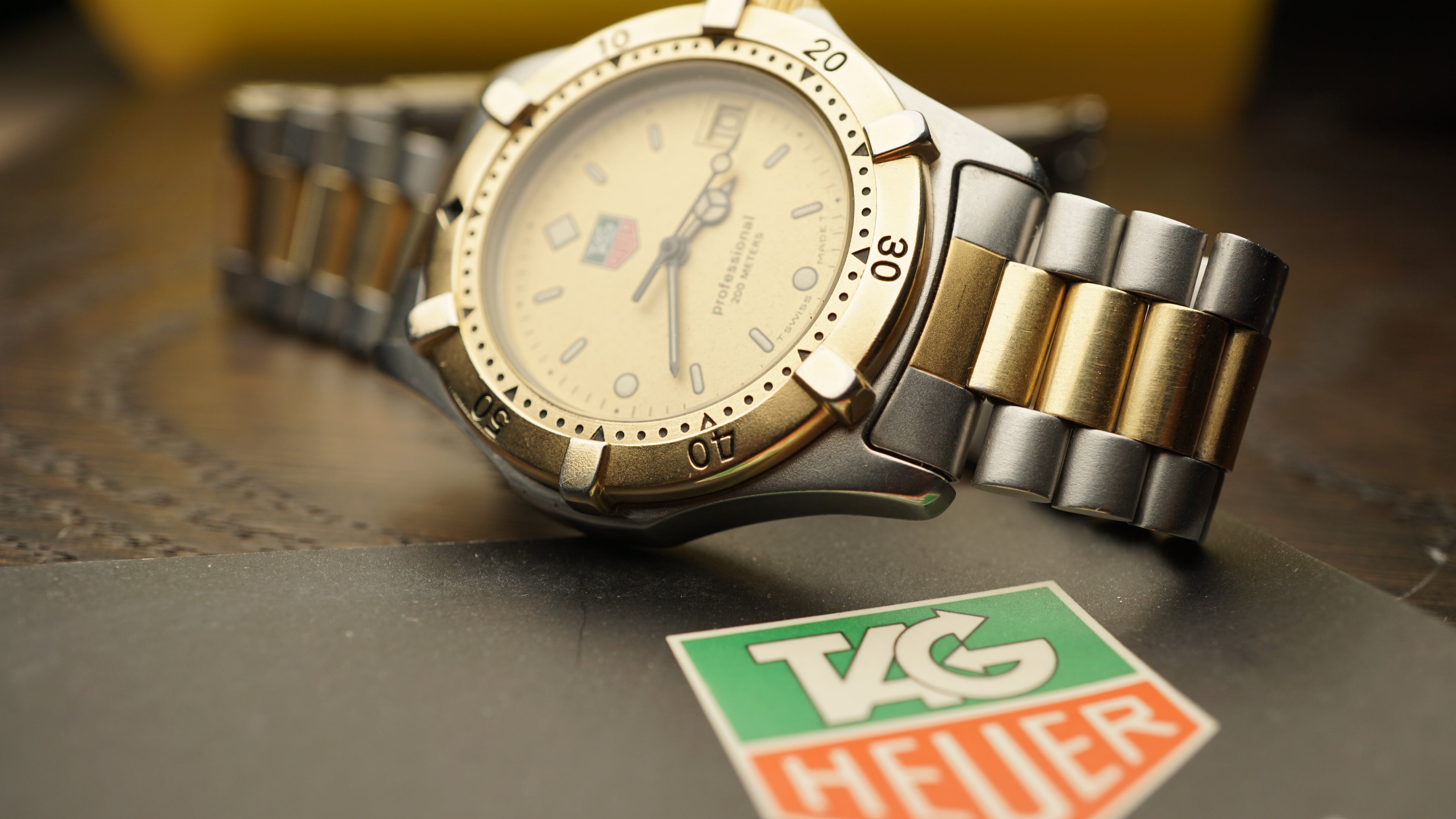 Tag heuer 200 quartz full set diver dual tone gold