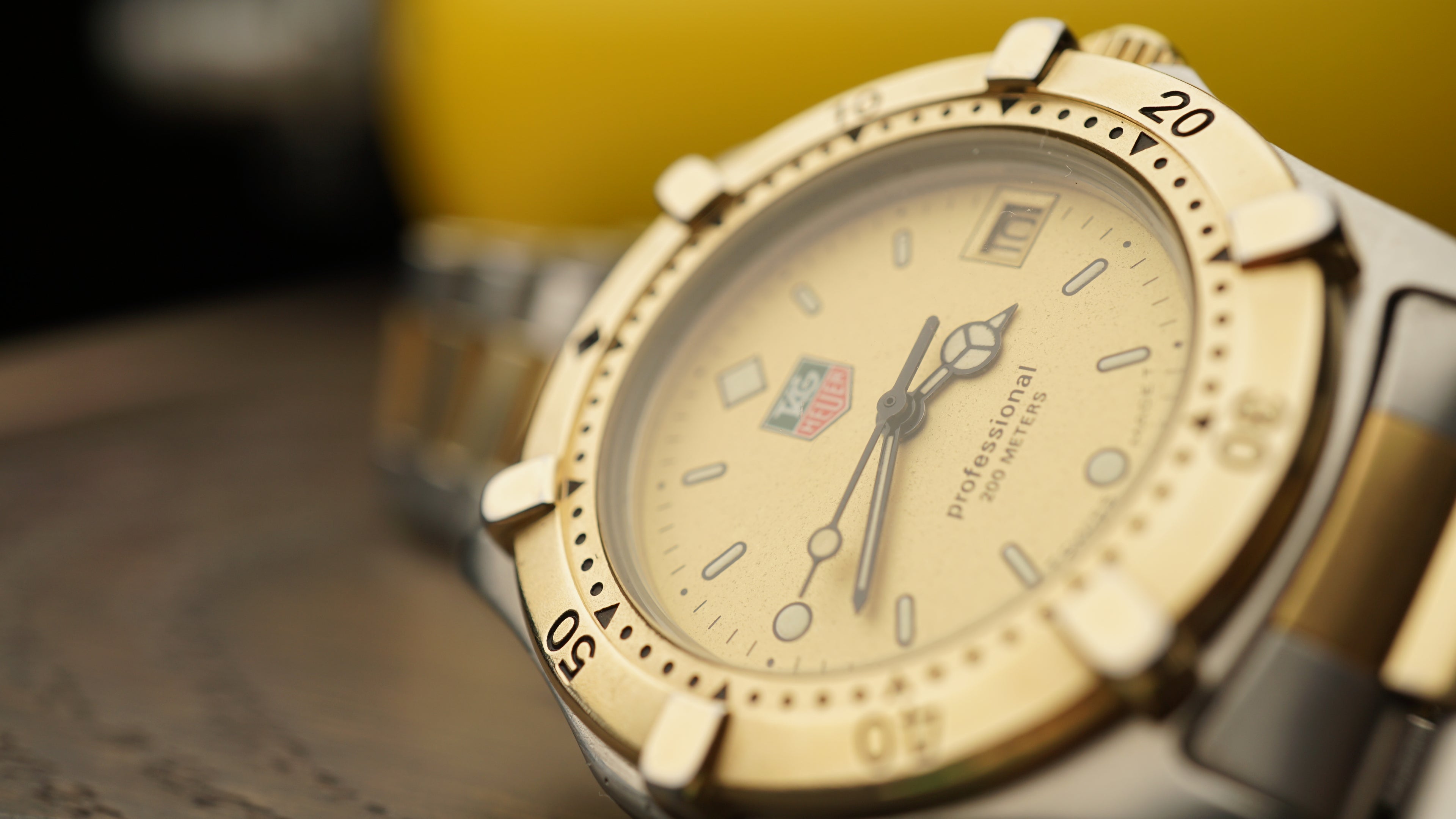 Tag heuer 200 quartz full set diver dual tone gold