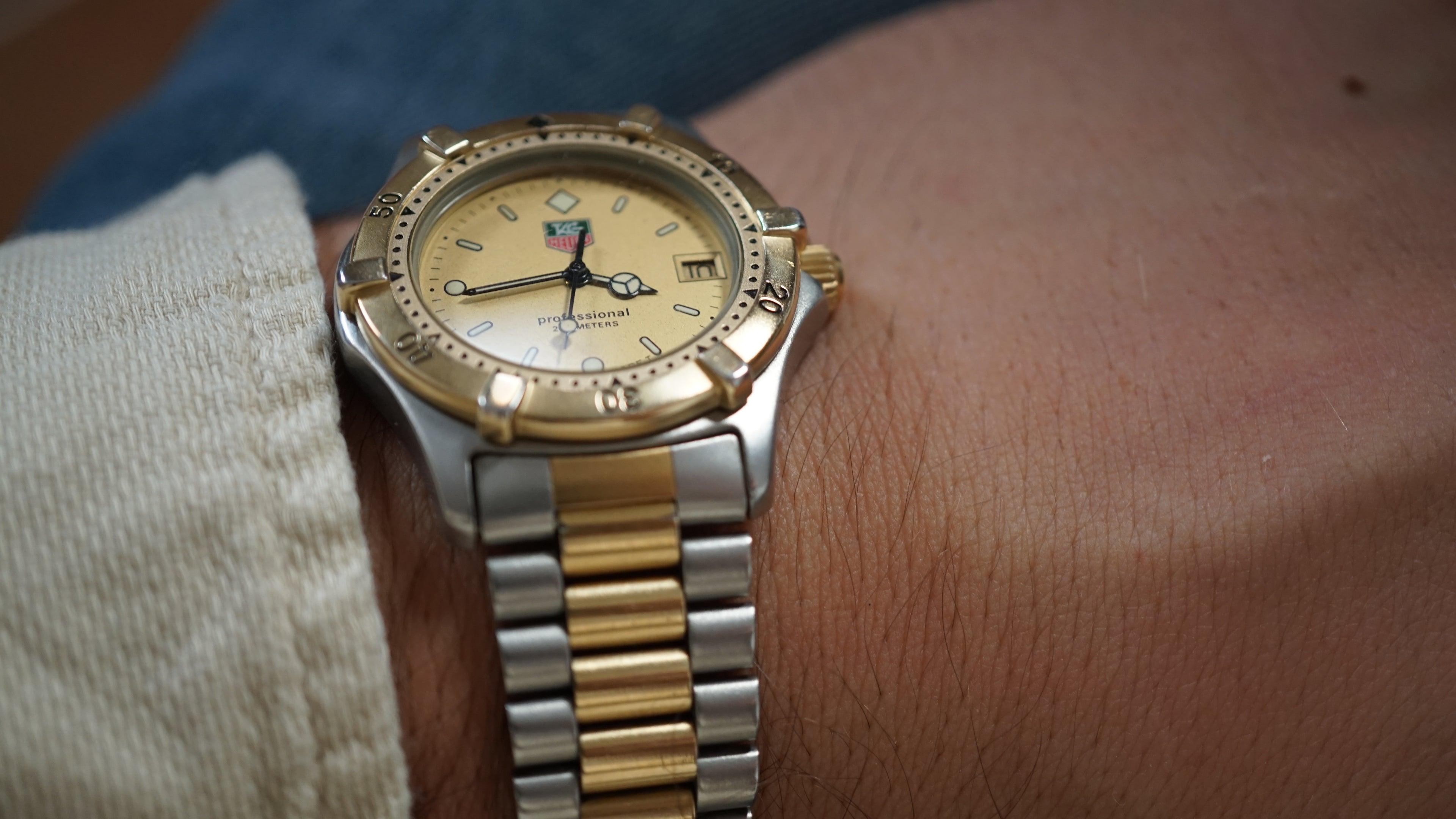 Tag heuer 200 quartz full set diver dual tone gold