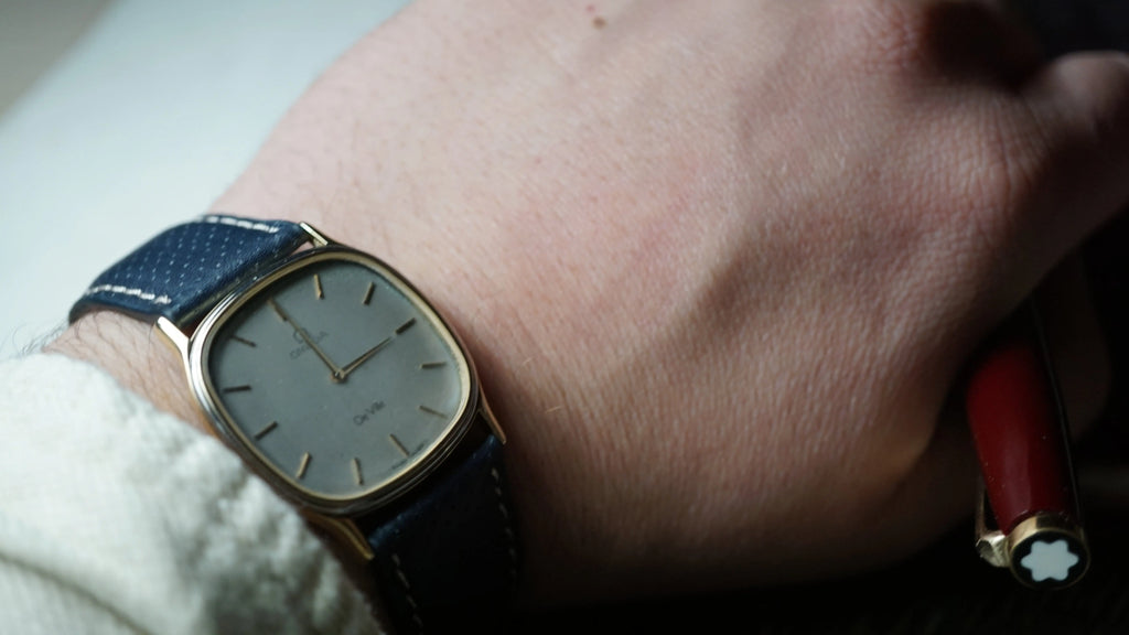 Omega De Ville – blue marine dial elegance dual tone - Fama Elegance Omega De Ville – blue marine dial elegance dual tone 