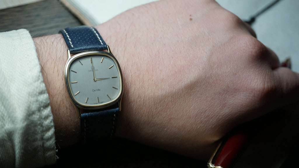 Omega De Ville – blue marine dial elegance dual tone - Fama Elegance Omega De Ville – blue marine dial elegance dual tone 