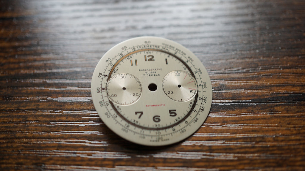 Chronograph swiss  Dial Gold telemeter scale gold  ring Fama Elegance