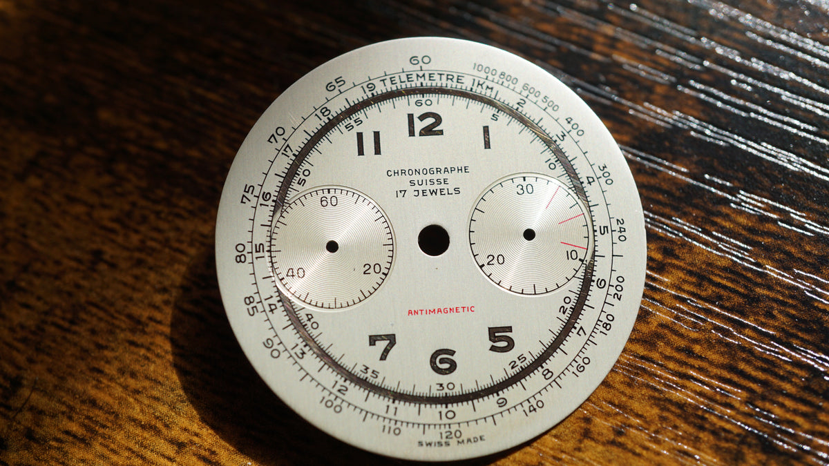 Chronograph swiss  Dial Gold telemeter scale gold  ring Fama Elegance