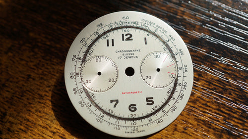 Chronograph swiss  Dial Gold telemeter scale gold  ring Fama Elegance
