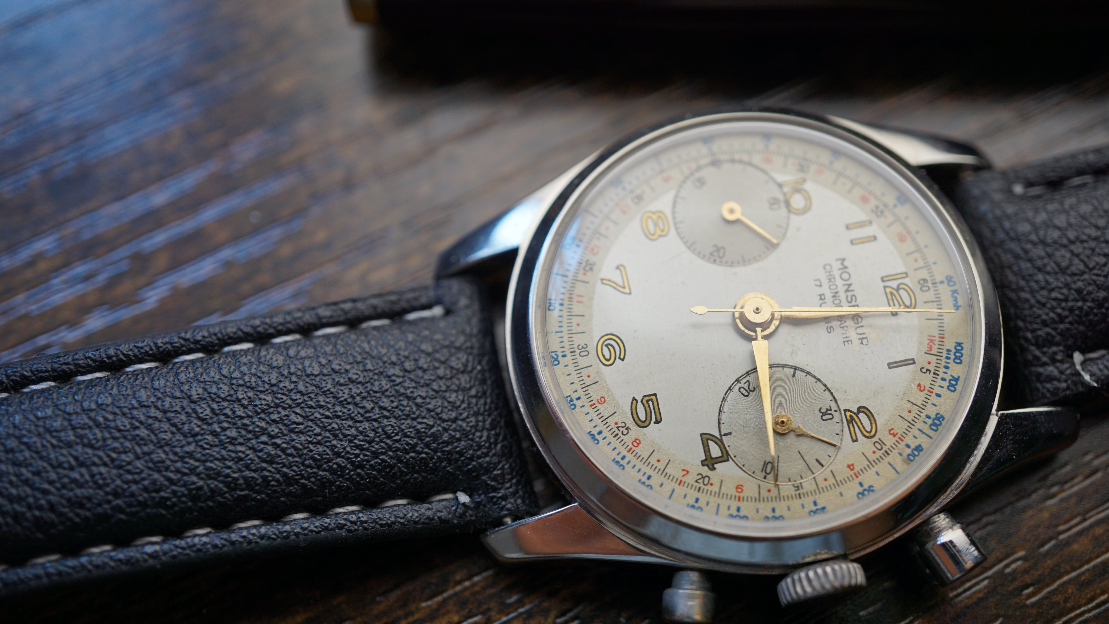 Monsegur Pilot Chronograph Swiss Telemeter – Landeron 51 Vintage Fama Elegance
