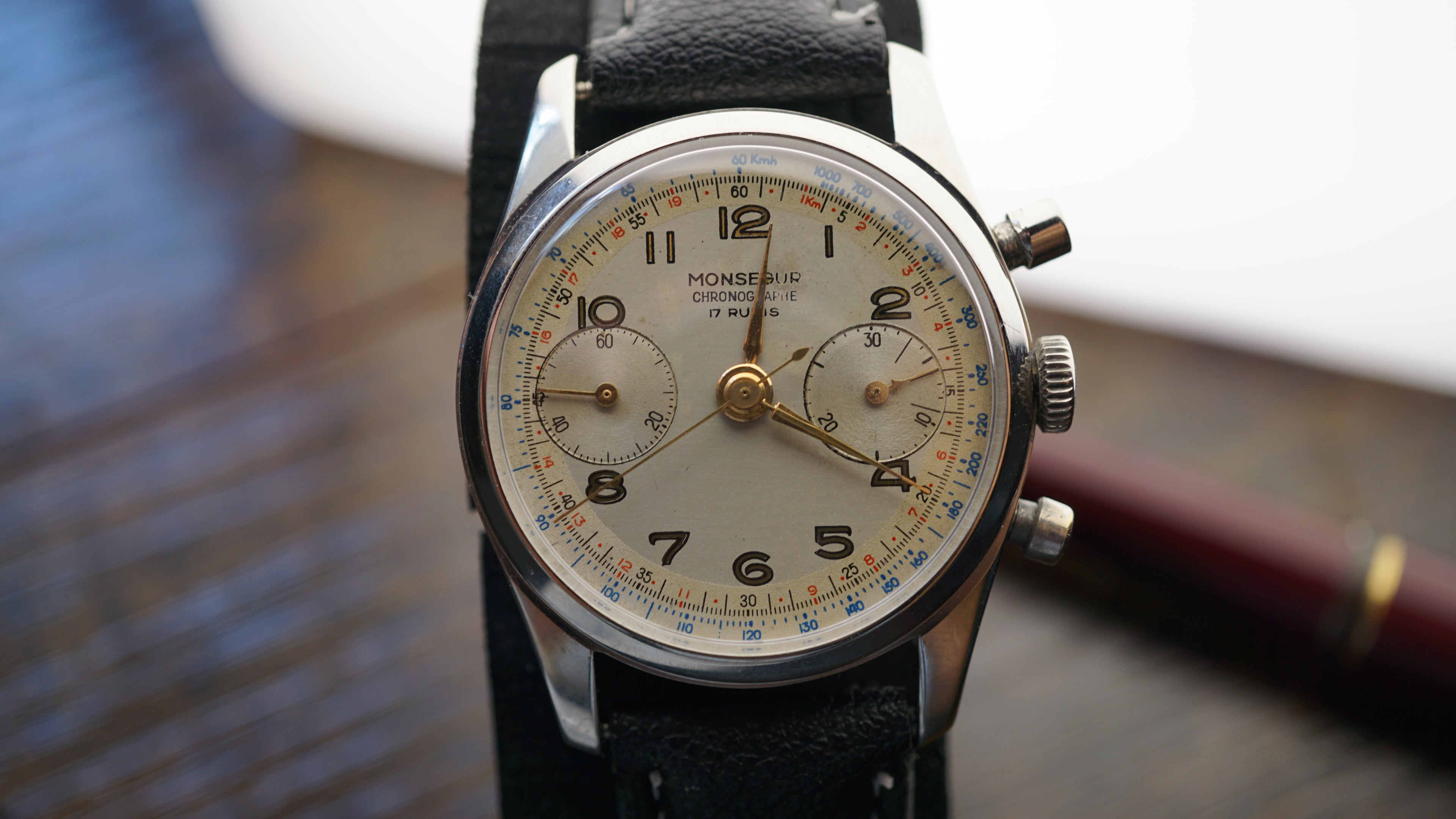 Monsegur Pilot Chronograph Swiss Telemeter – Landeron 51 Vintage Fama Elegance