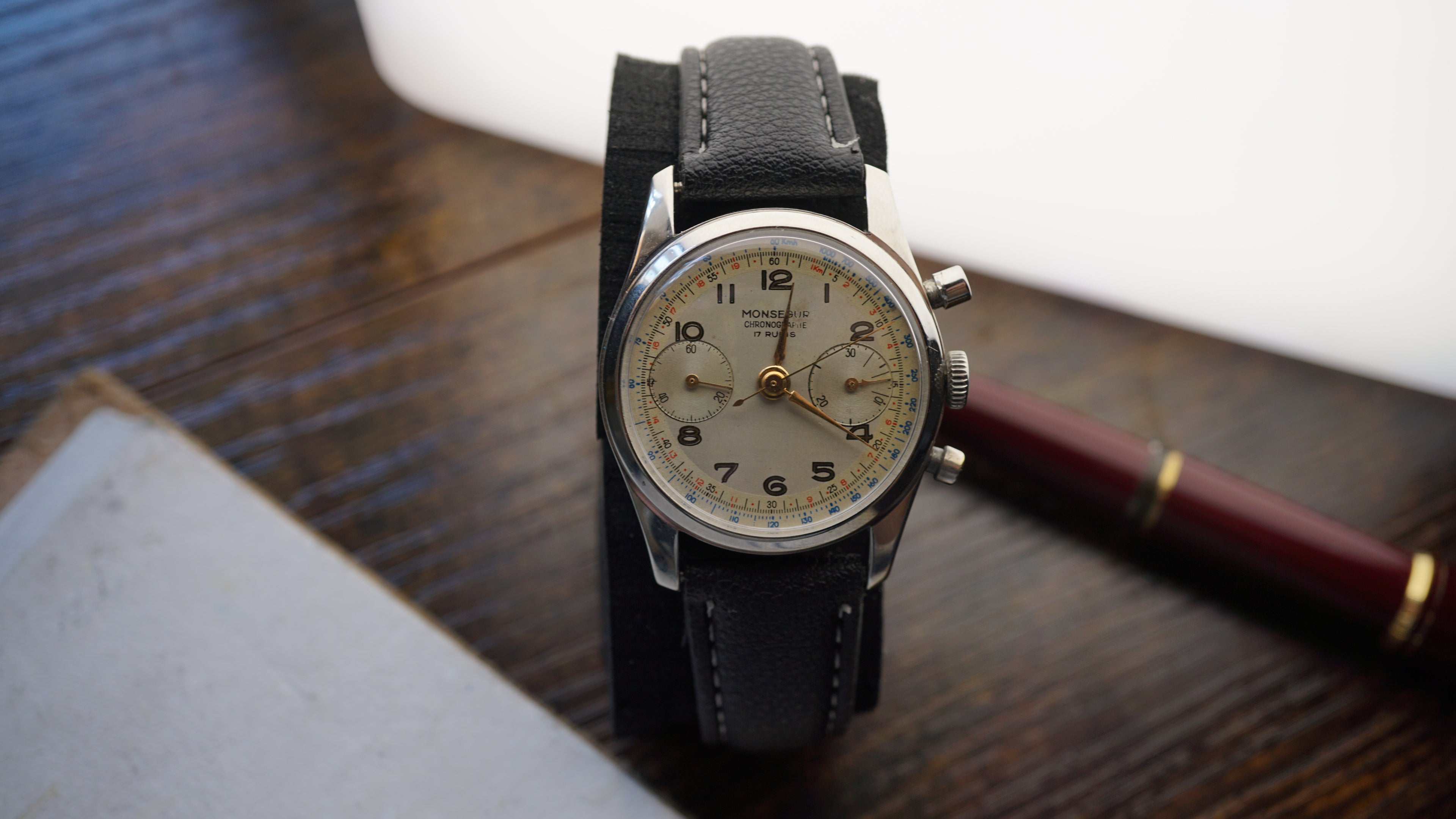 Monsegur Pilot Chronograph Swiss Telemeter – Landeron 51 Vintage Fama Elegance