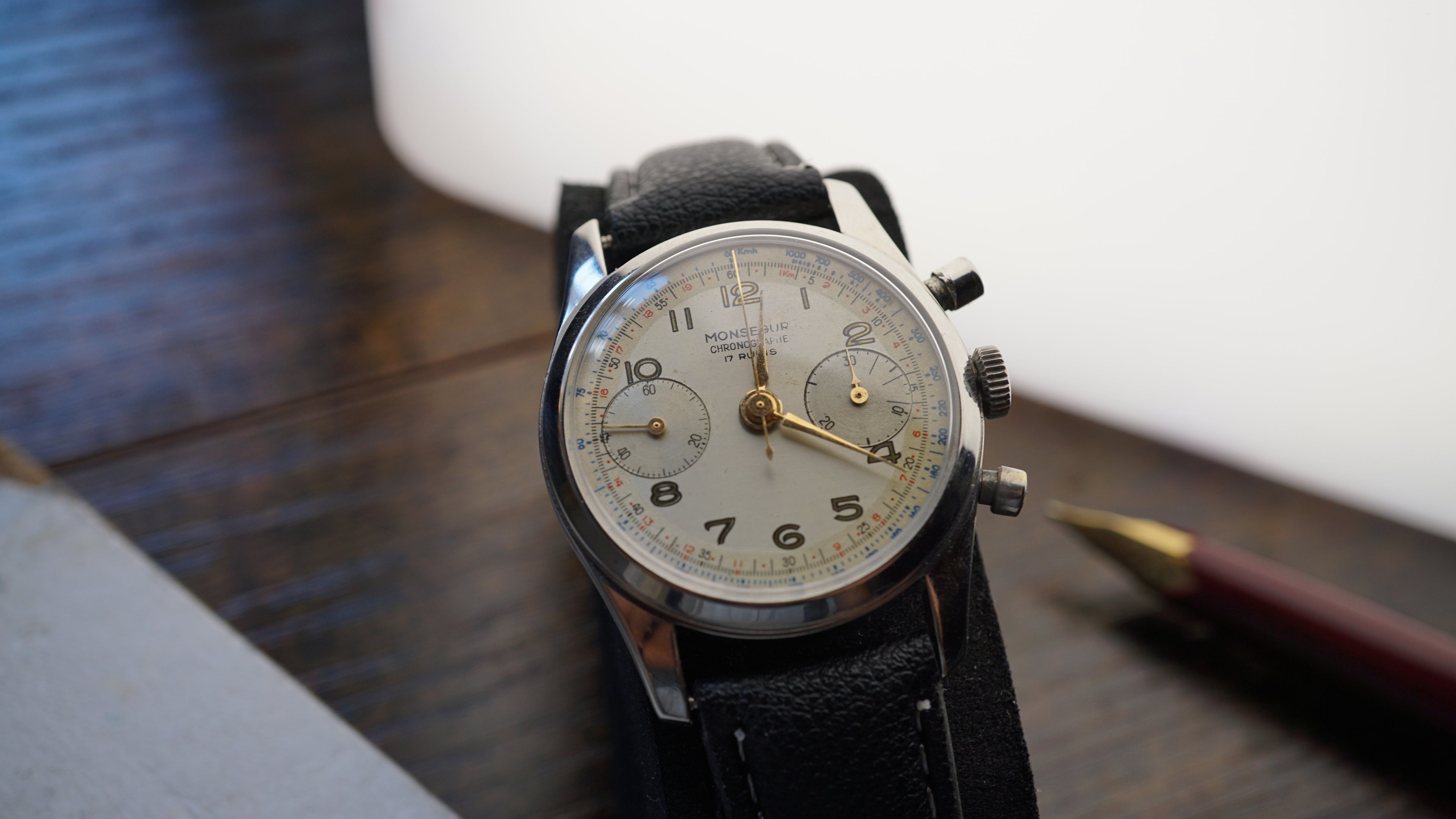 Monsegur Pilot Chronograph Swiss Telemeter – Landeron 51 Vintage Fama Elegance