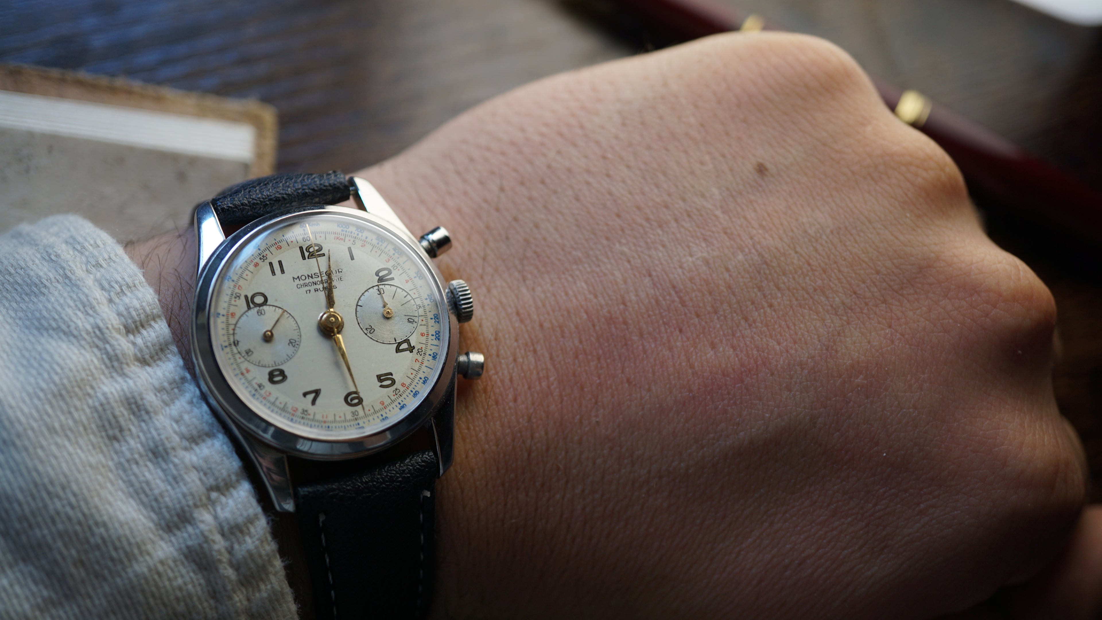 Monsegur Pilot Chronograph Swiss Telemeter – Landeron 51 Vintage Fama Elegance