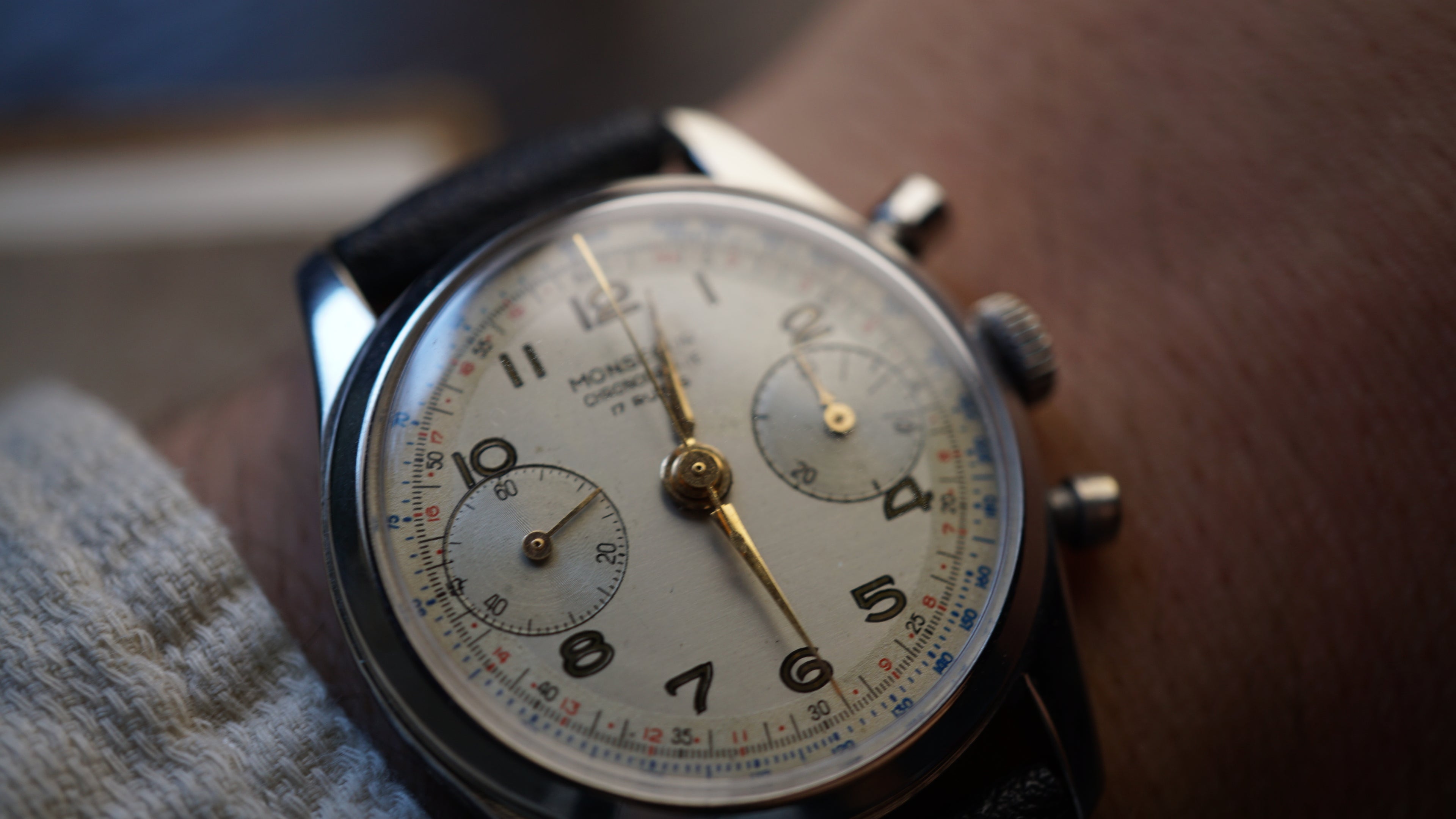 Monsegur Pilot Chronograph Swiss Telemeter – Landeron 51 Vintage Fama Elegance