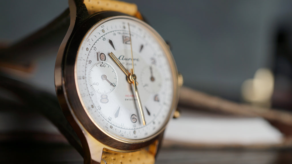 Chronograph swiss Aurore Bull Eye Pilot  – Vintage Swiss Craftsmanship Fama Elegance