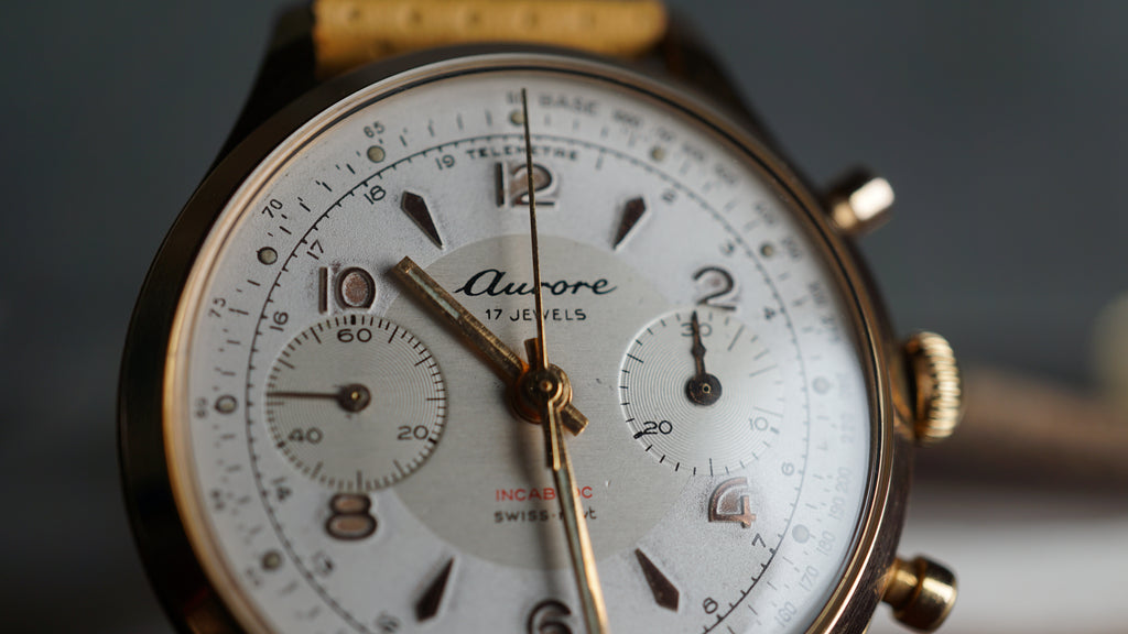 Chronograph swiss Aurore Bull Eye Pilot  – Vintage Swiss Craftsmanship Fama Elegance
