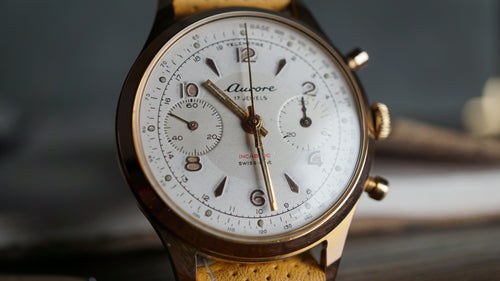 Chronograph swiss Aurore Bull Eye Pilot  – Vintage Swiss Craftsmanship Fama Elegance