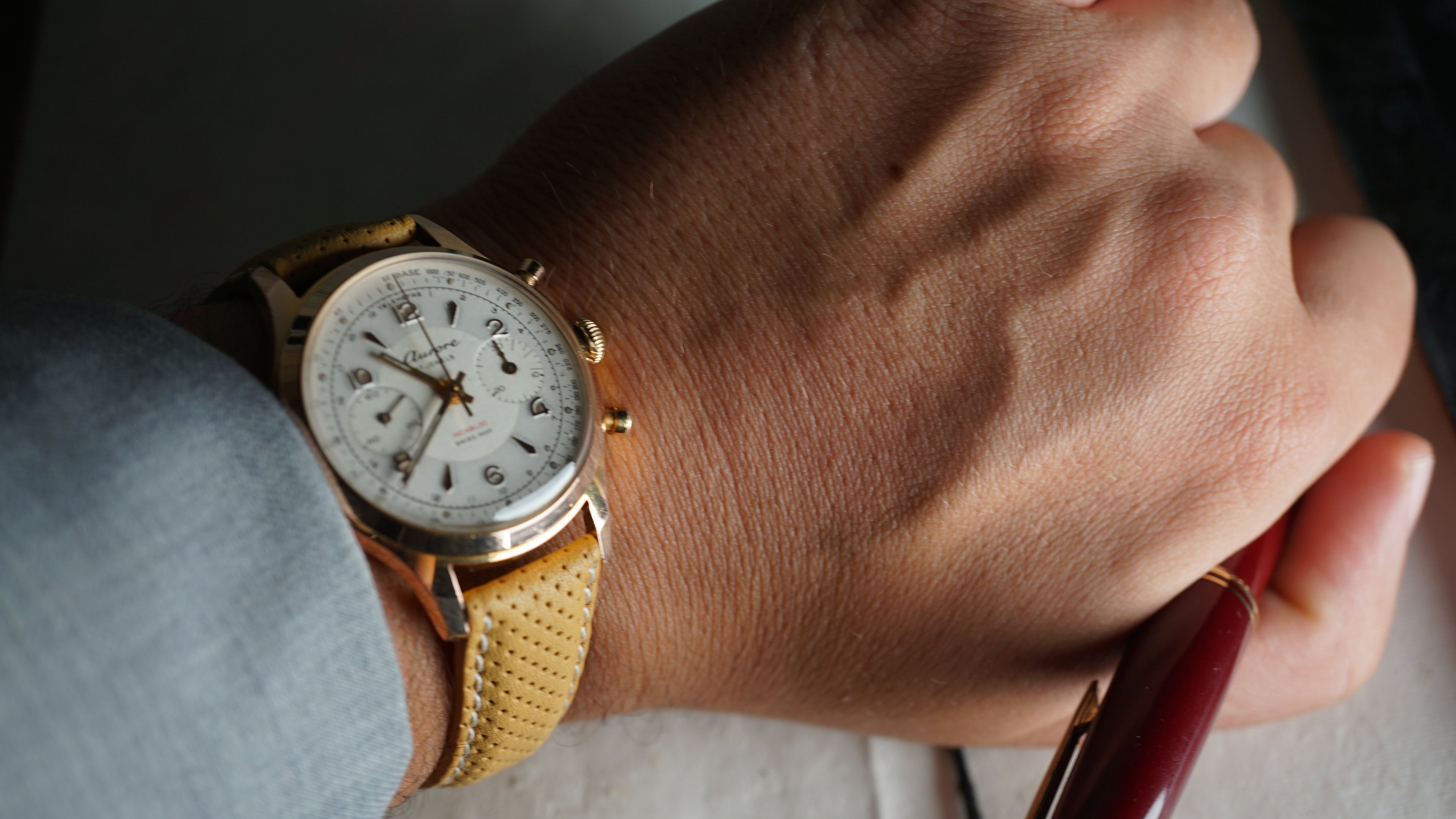 Chronograph swiss Aurore Bull Eye Pilot  – Vintage Swiss Craftsmanship Fama Elegance