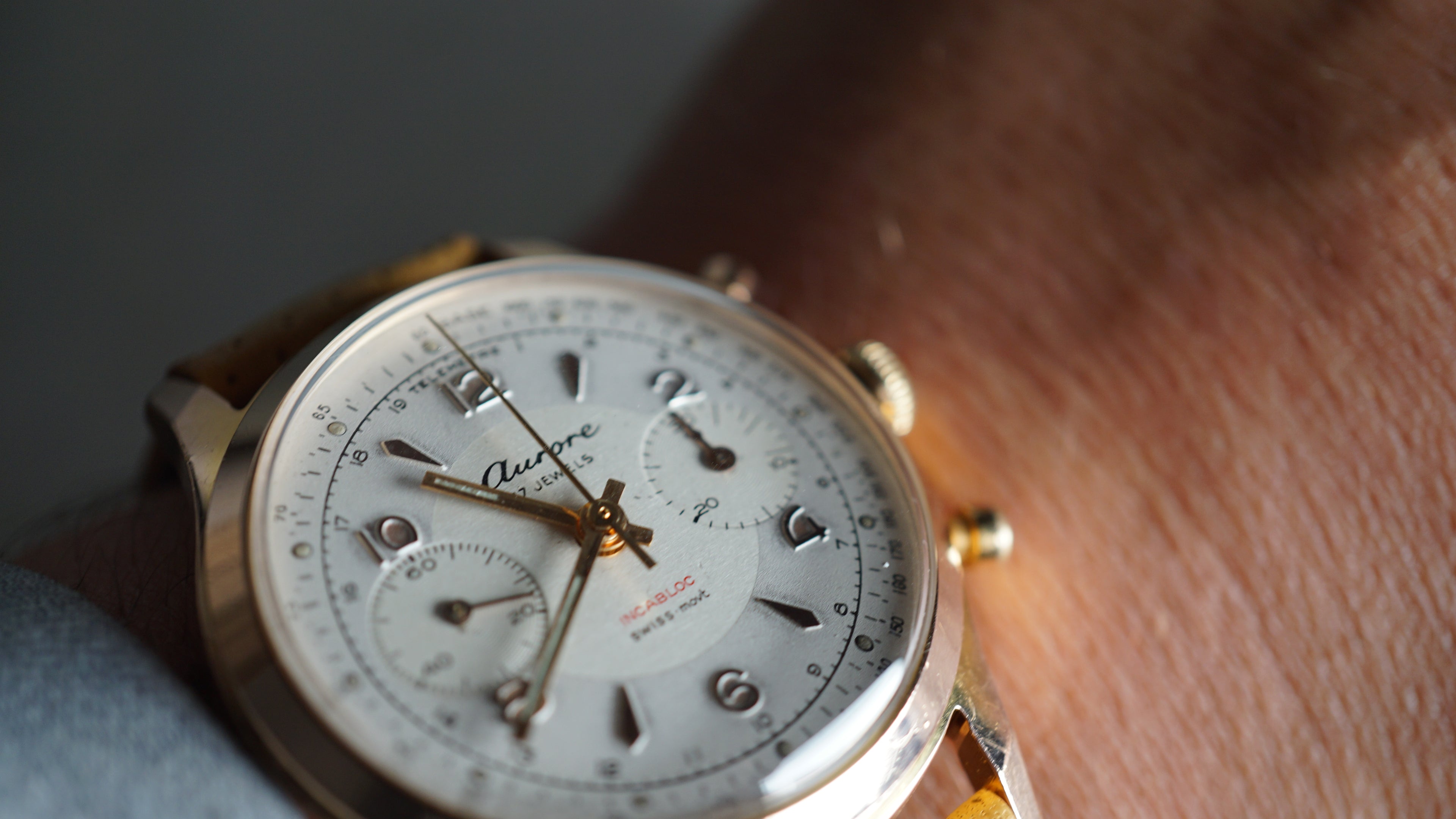 Chronograph swiss Aurore Bull Eye Pilot  – Vintage Swiss Craftsmanship Fama Elegance