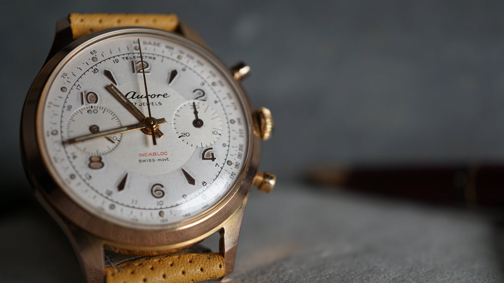 Chronograph swiss Aurore Bull Eye Pilot  – Vintage Swiss Craftsmanship Fama Elegance