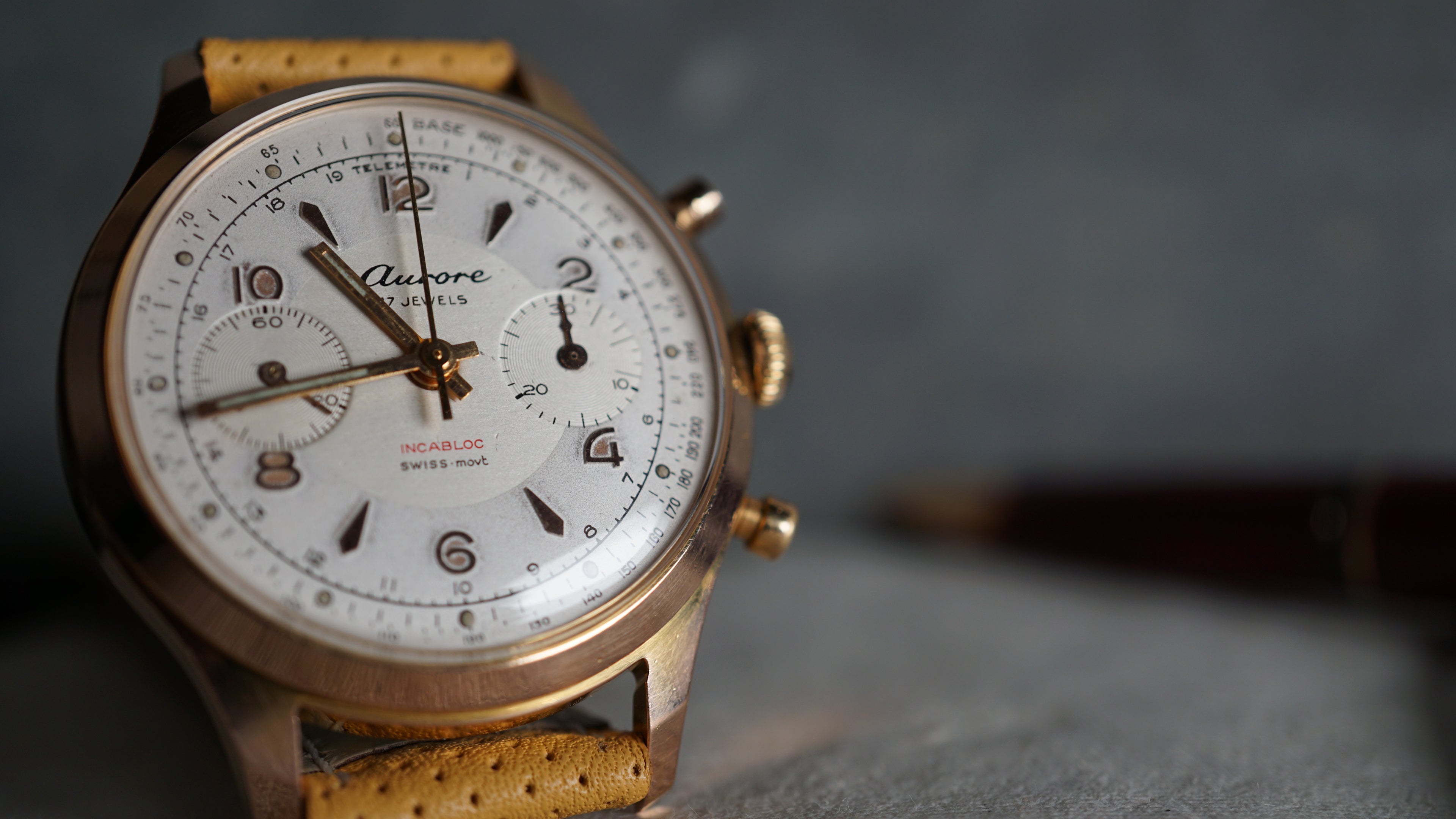 Chronograph swiss Aurore Bull Eye Pilot  – Vintage Swiss Craftsmanship Fama Elegance