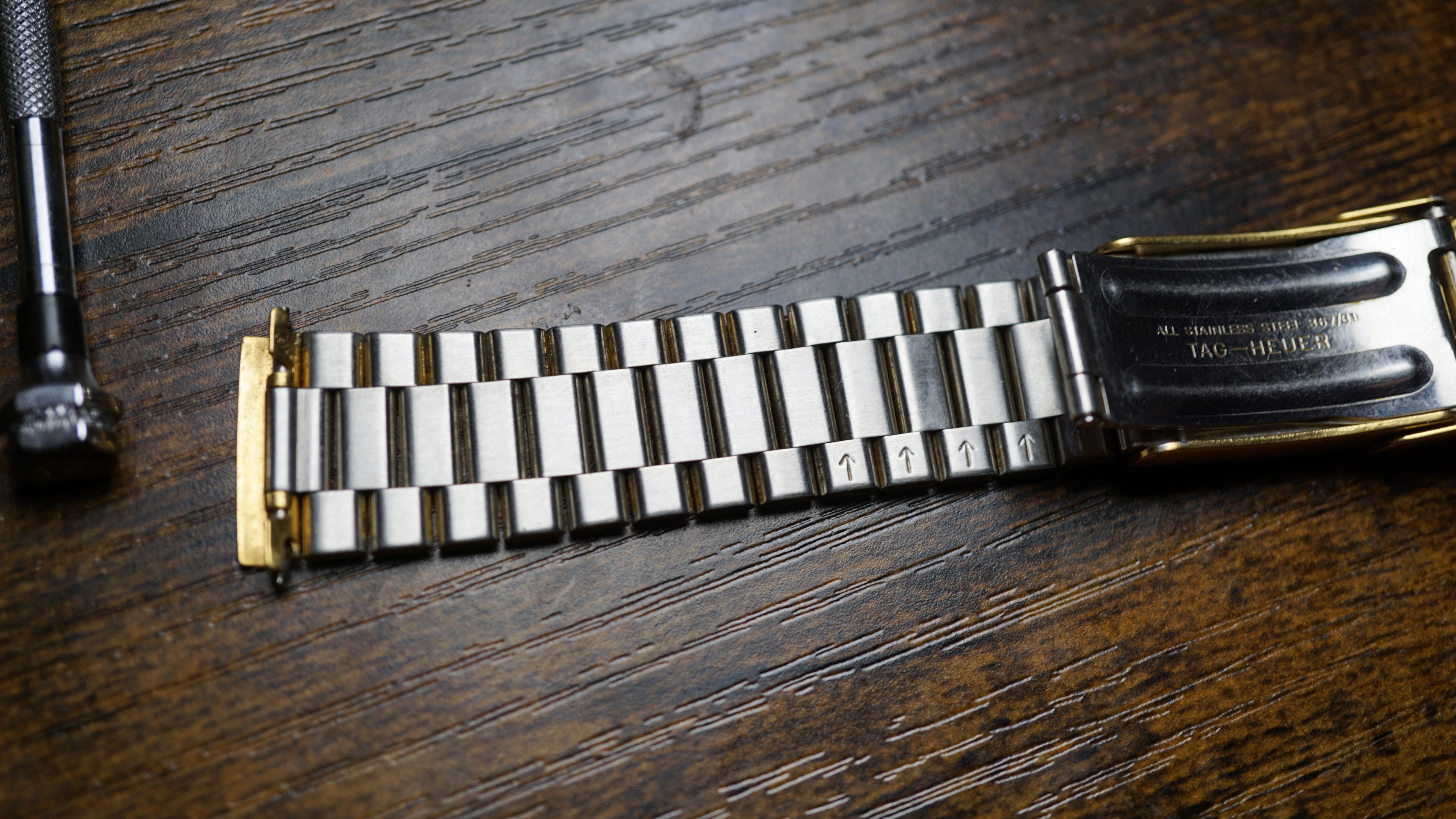 Original TAG Heuer 367/31 Stainless Steel & Gold Plated Watch Bracelet – 18mm Vintage Original TAG Heuer reference 367/31 Fama Elegance