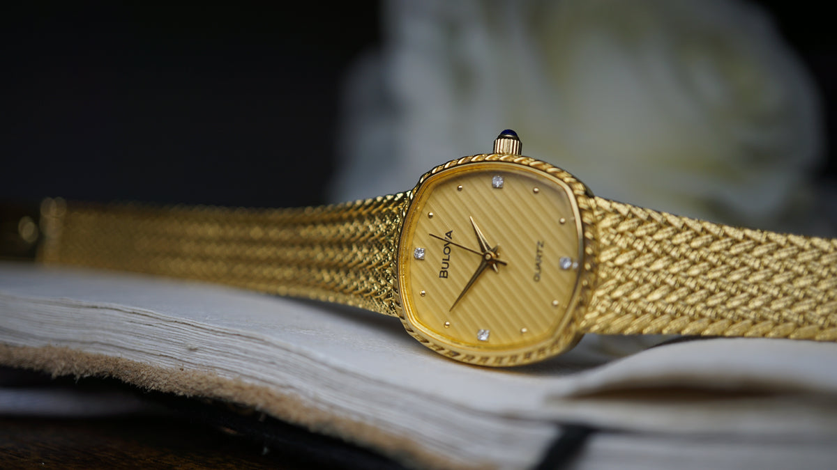 BULOVA VINTAGE QUARTZ — GOLDEN ELEGANCE | Dance  1980s woman Fama Elegance