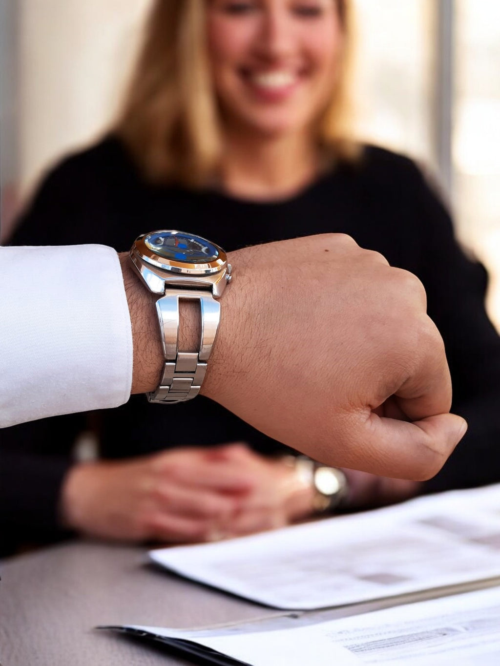 Alba seiko Chrono Blue V657 – A Elegância do Vintage deep blue