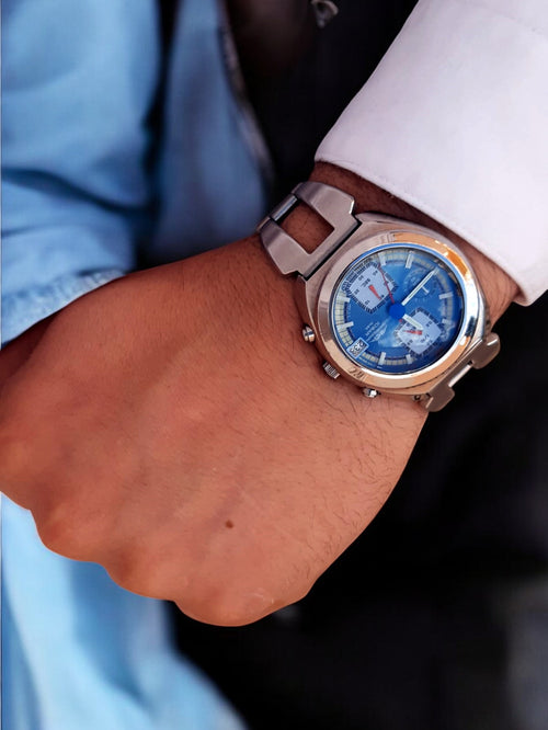 Alba seiko Chrono Blue V657 – A Elegância do Vintage deep blue