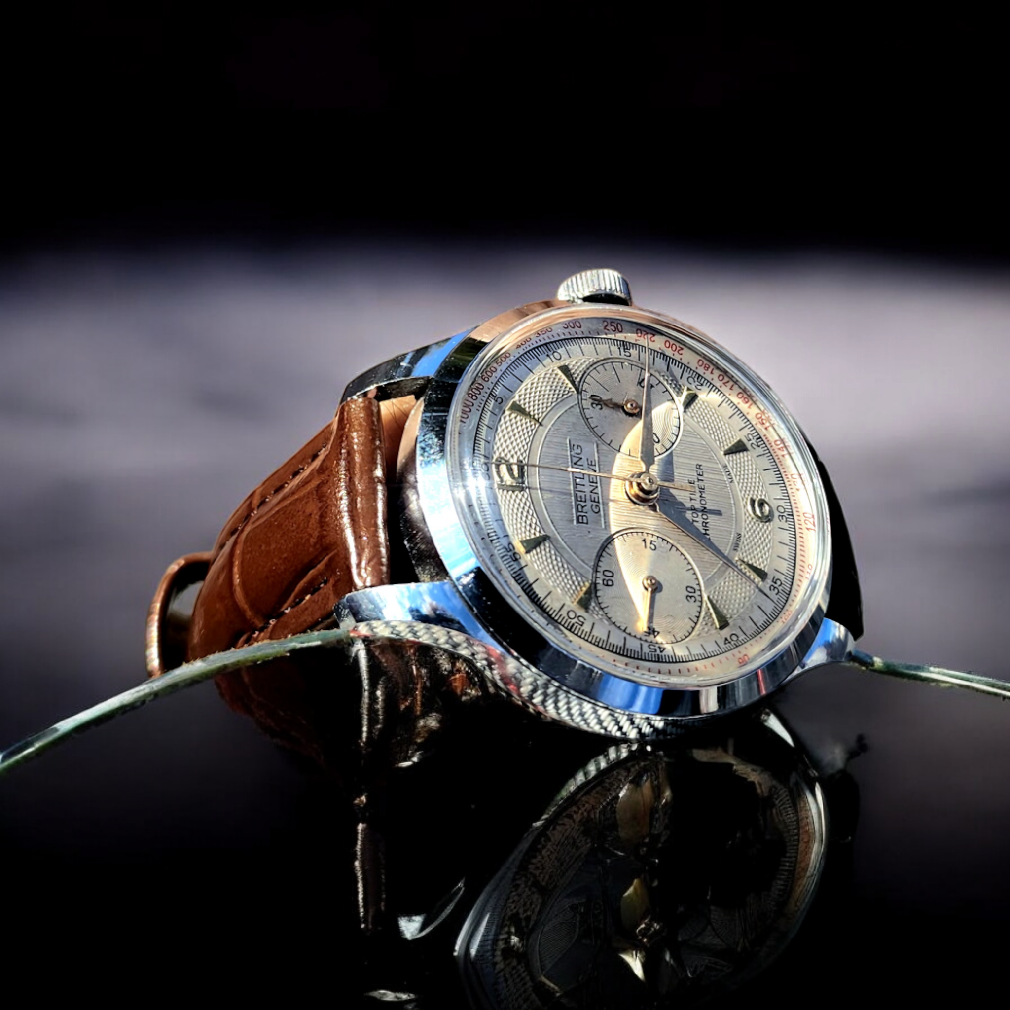 Breitling Genève Top Time Waffle Silver - Cronógraphe Vintage classic