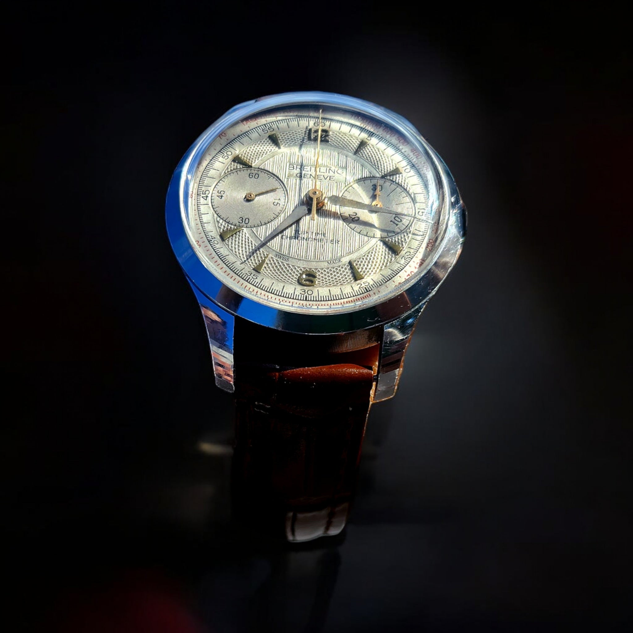 Breitling Genève Top Time Waffle Silver - Cronógraphe Vintage classic
