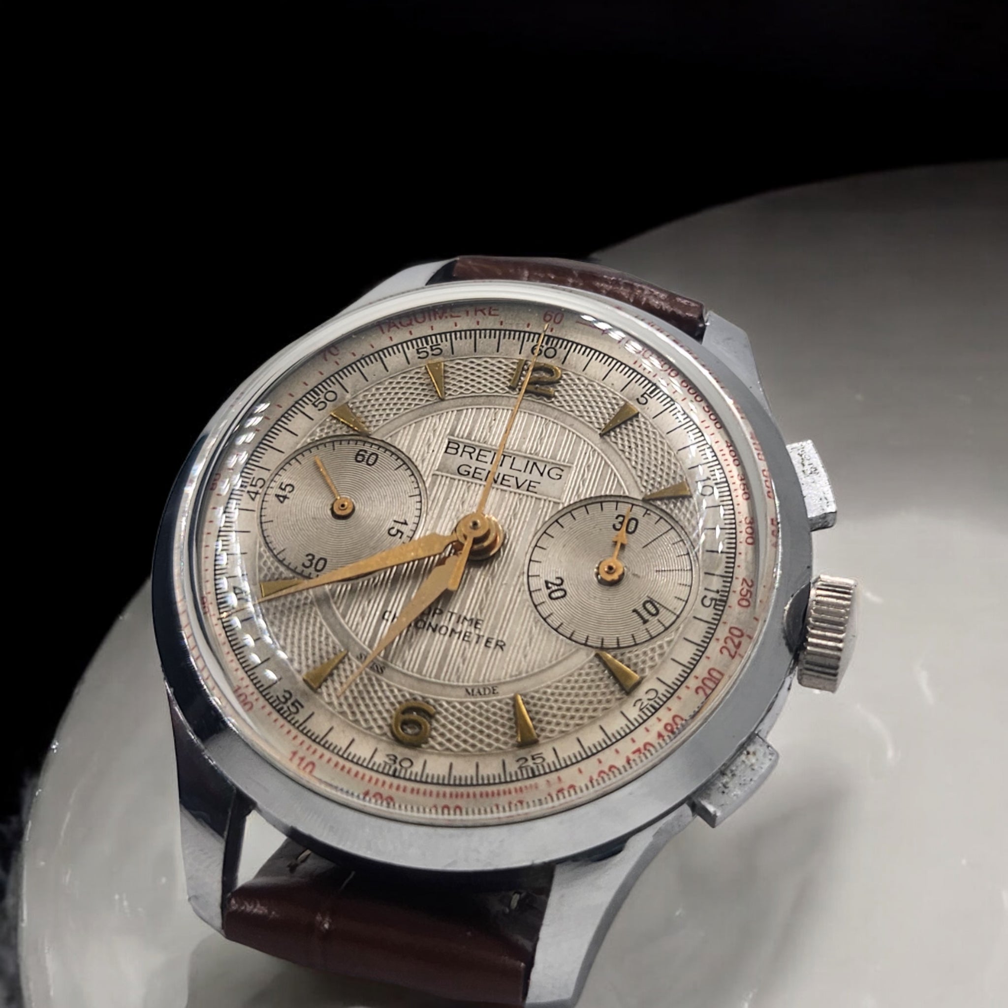 Breitling Genève Top Time Waffle Silver - Cronógraphe Vintage classic