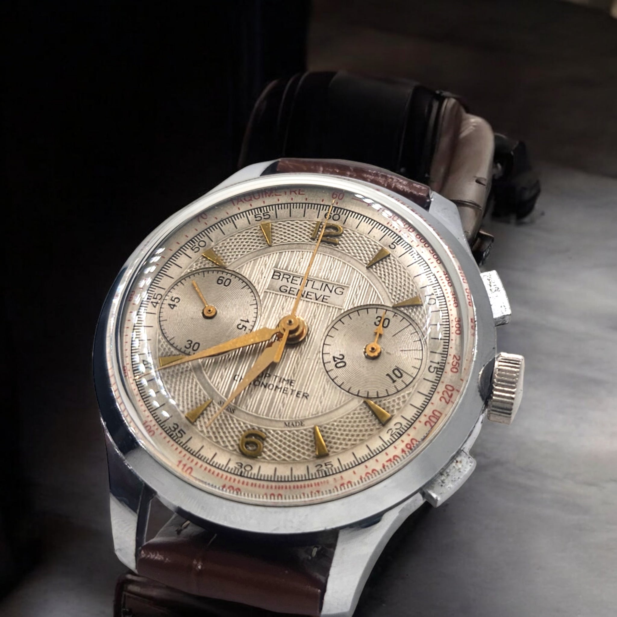 Breitling Genève Top Time Waffle Silver - Cronógraphe Vintage classic