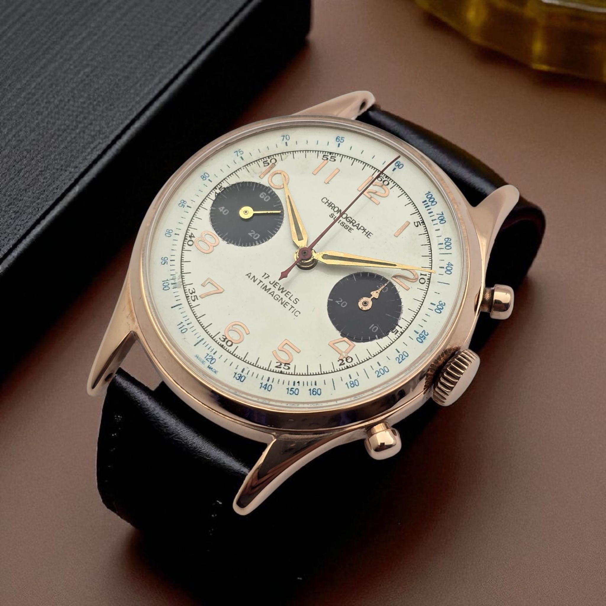 Chronograph Suisse – Panda Dial – Rose Gold Case